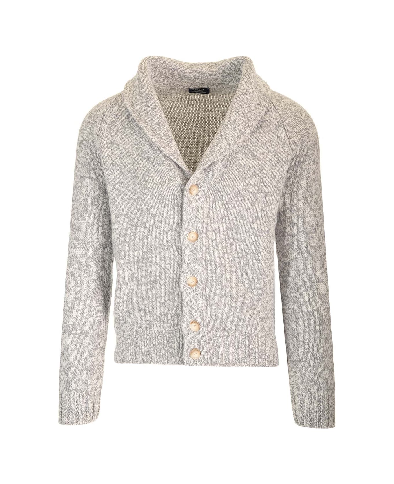 Barba Napoli Cardigan In Pure Virgin Wool - Grey