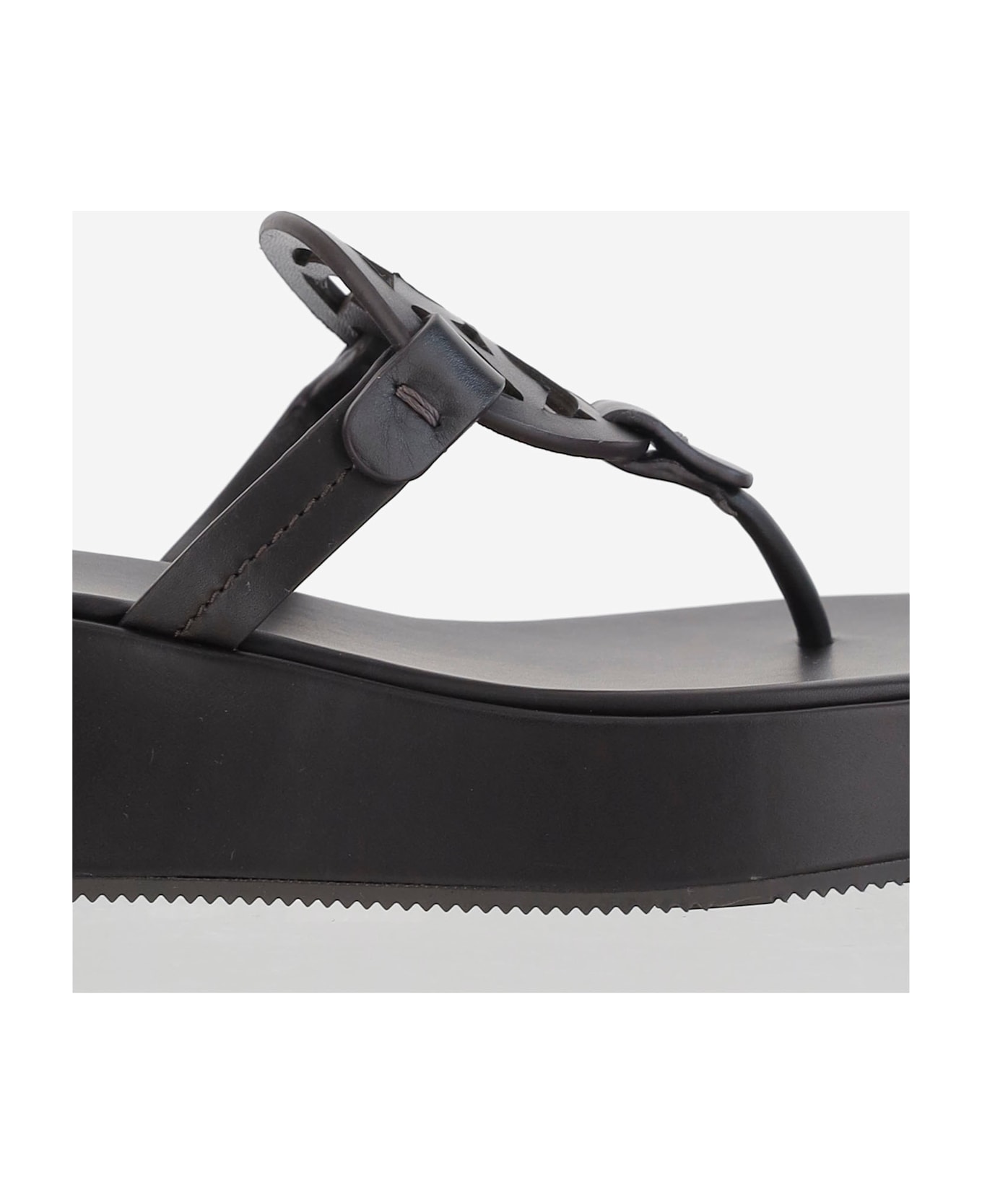 Tory Burch Miller Wedge Sandals - Marrone scuro