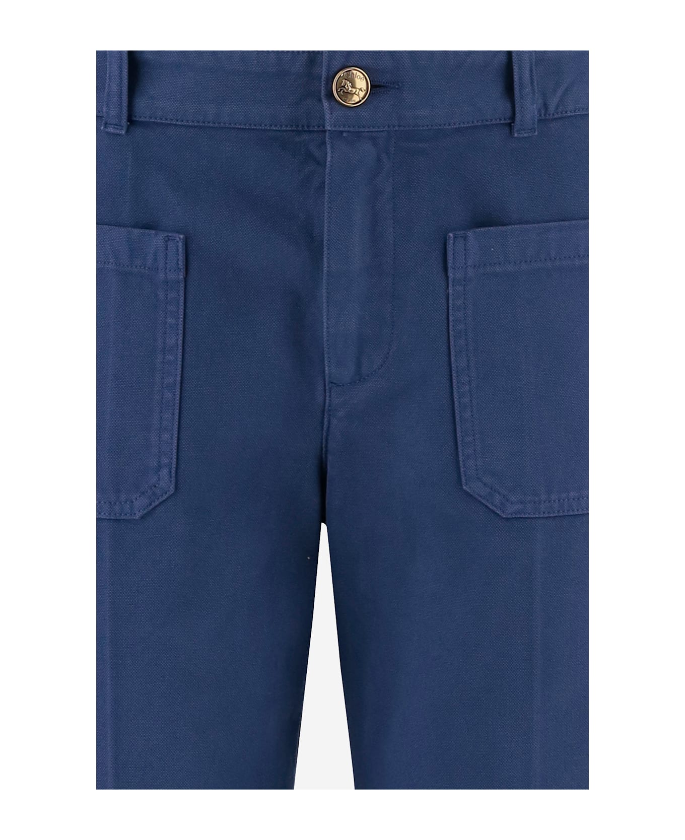 Chloé Cotton Cropped Pants - Blue