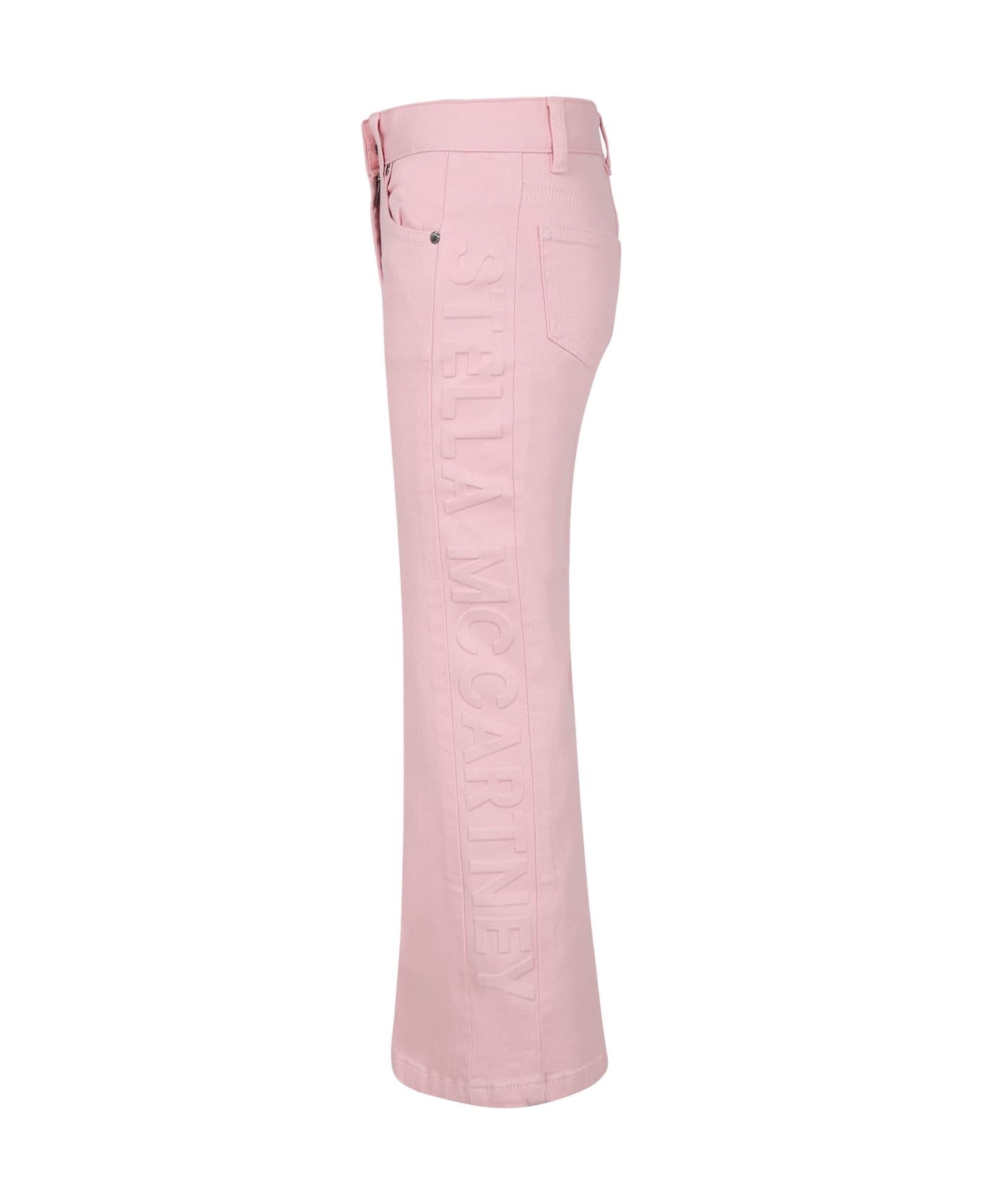 Stella McCartney Kids Pink Jeans For Girl With Logo - Pink