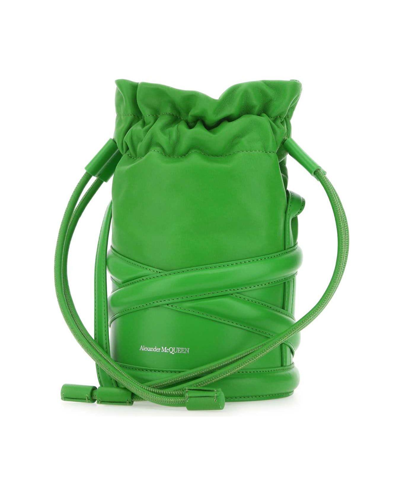 Alexander McQueen Grass Green Leather Bucket Bag - 3800