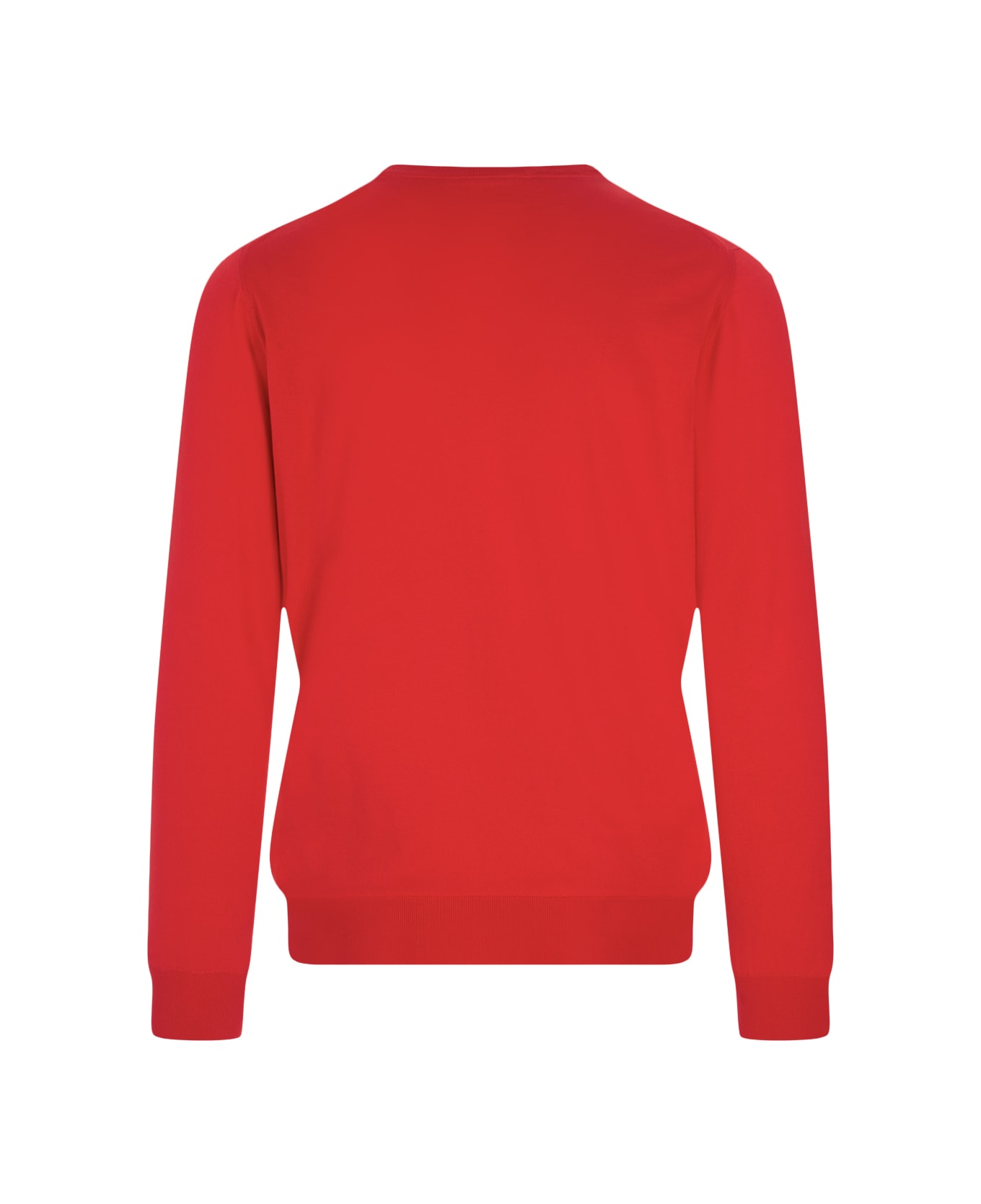 Kiton Red Wool Crew Neck Sweater - Rosso