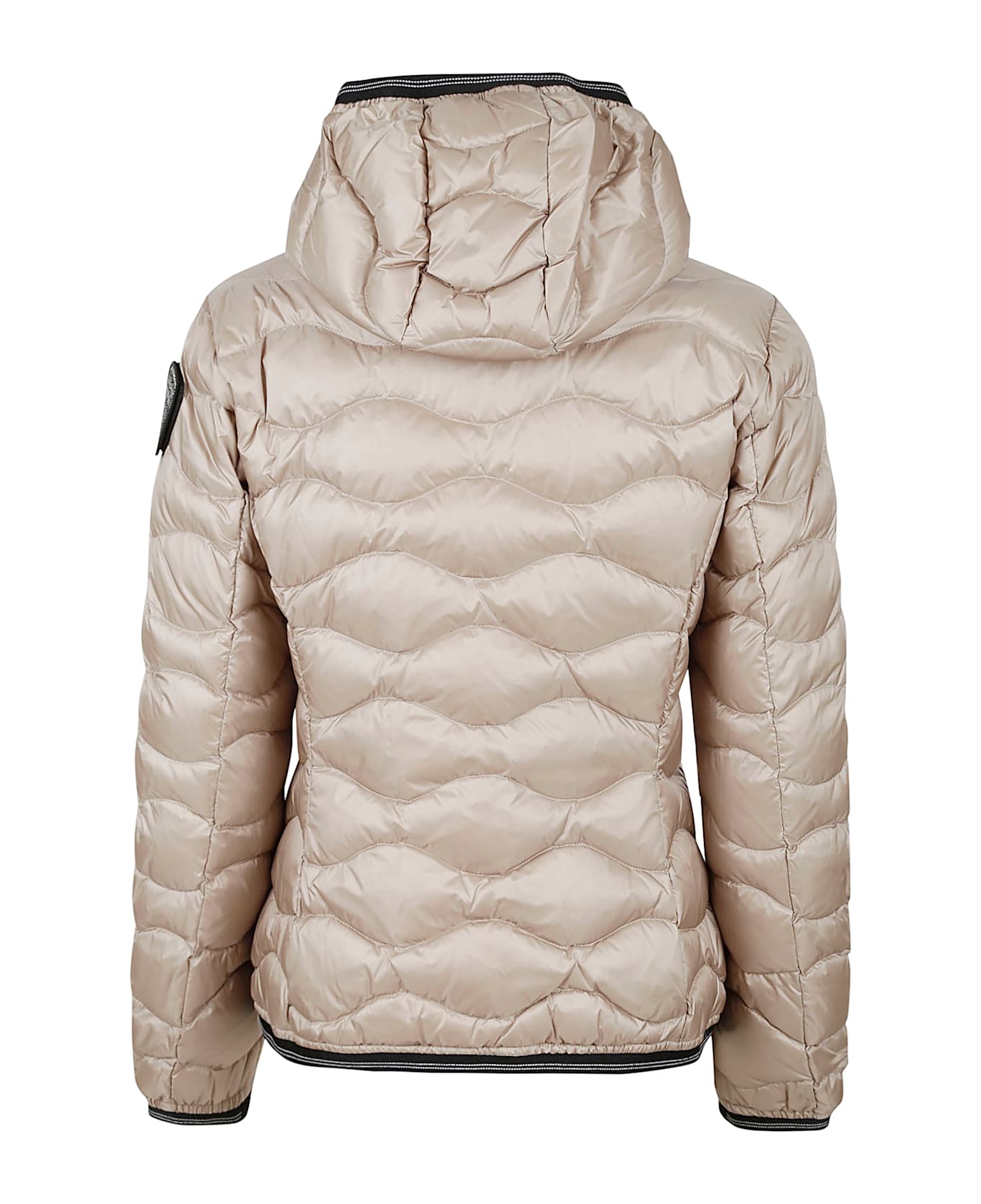 Blauer Logo Patch Quilted Zipped Jacket - Beige