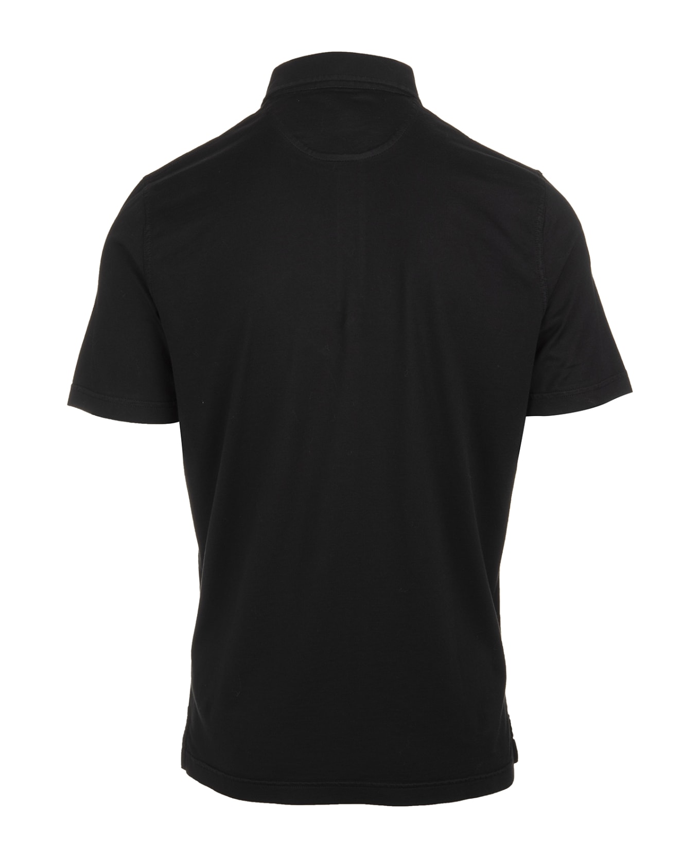 Fedeli Black Polo Shirt In Organic Cotton - Black ポロシャツ