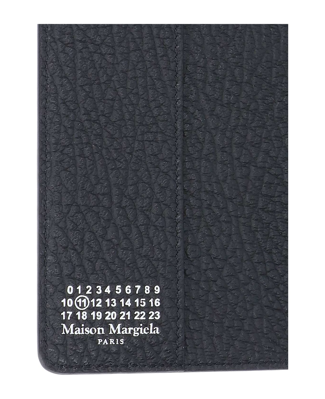 Maison Margiela Grained Leather Passport Case - Black  