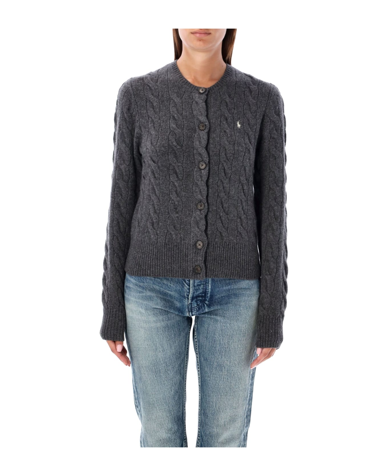 Polo Ralph Lauren Cable-knit Cardigan - STADIUM GREY HEATER