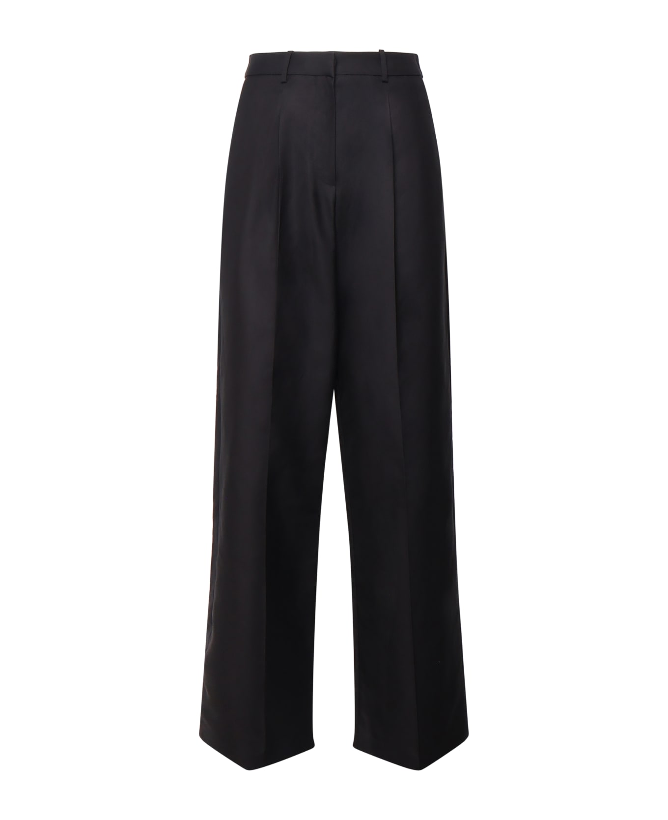 Magda Butrym Wide Leg Tailored Silk Pants - Black