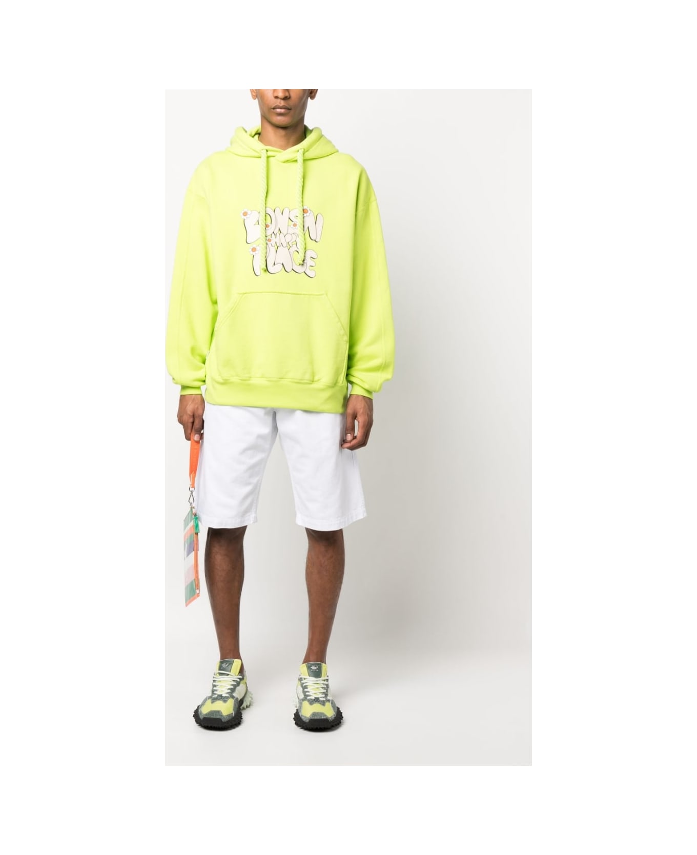 Bonsai Printed Cotton Hoodie - Green