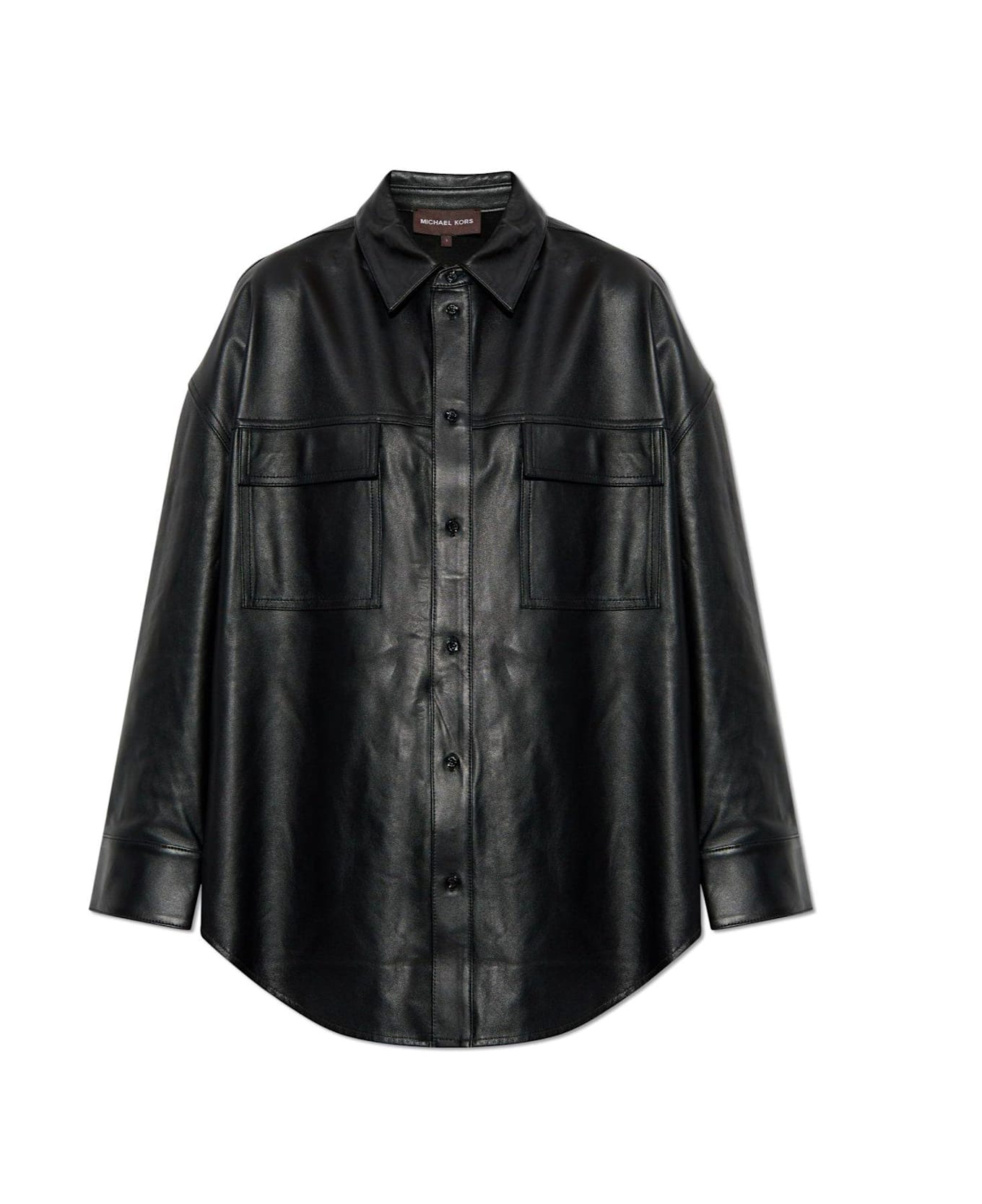 Michael Kors Buttoned Long-sleeved Oversized Jacket - BLACK