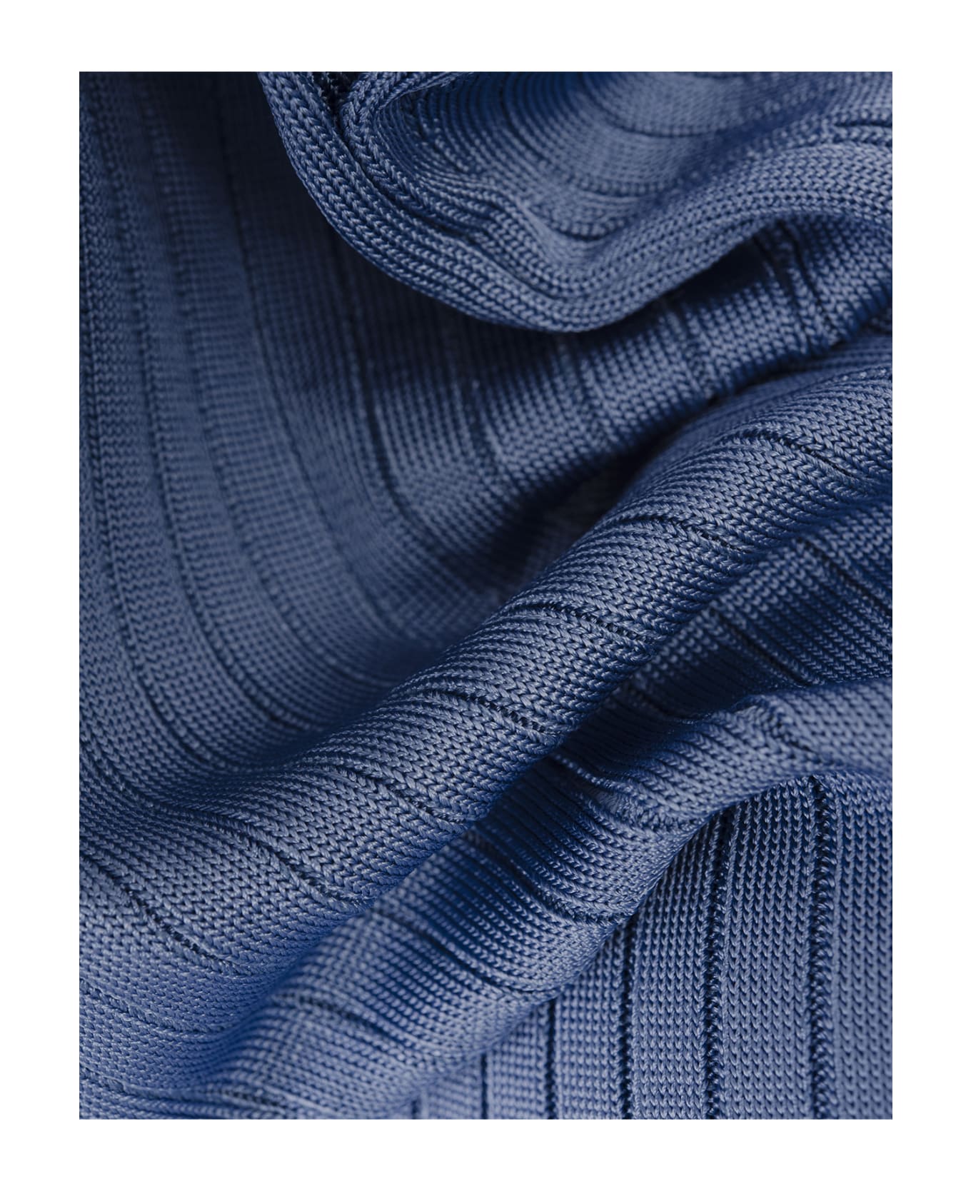 Marni Light Blue Long Sleeveless Ribbed Knit Dress - Blue