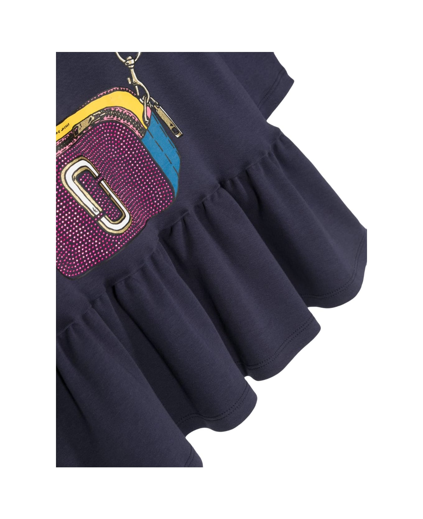 Little Marc Jacobs Marc Jacobs Abito Blu Navy In Jersey Di Cotone Bambina - Blu