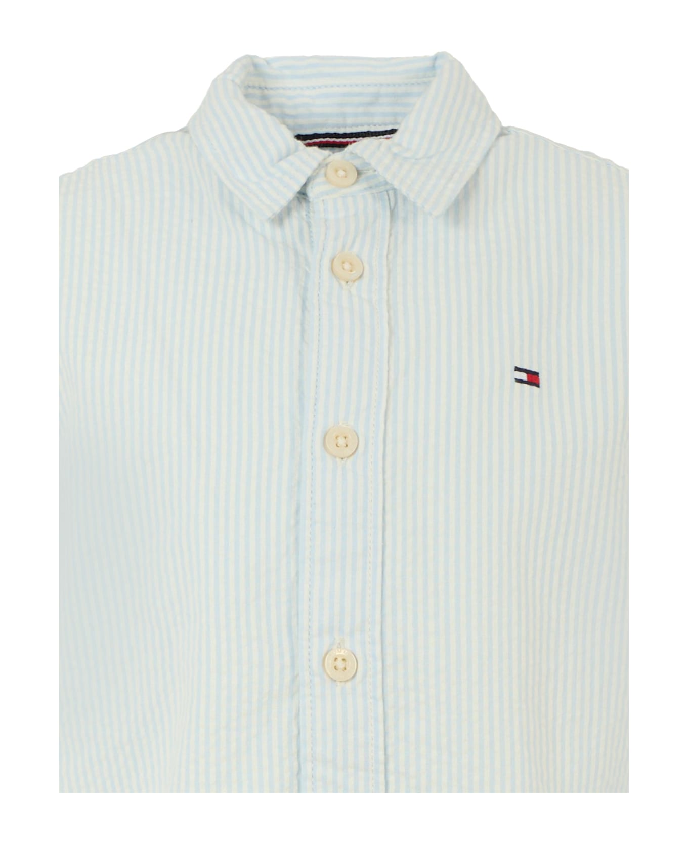 Tommy Hilfiger Light Blue Shirt For Boy With Flag - Light Blue