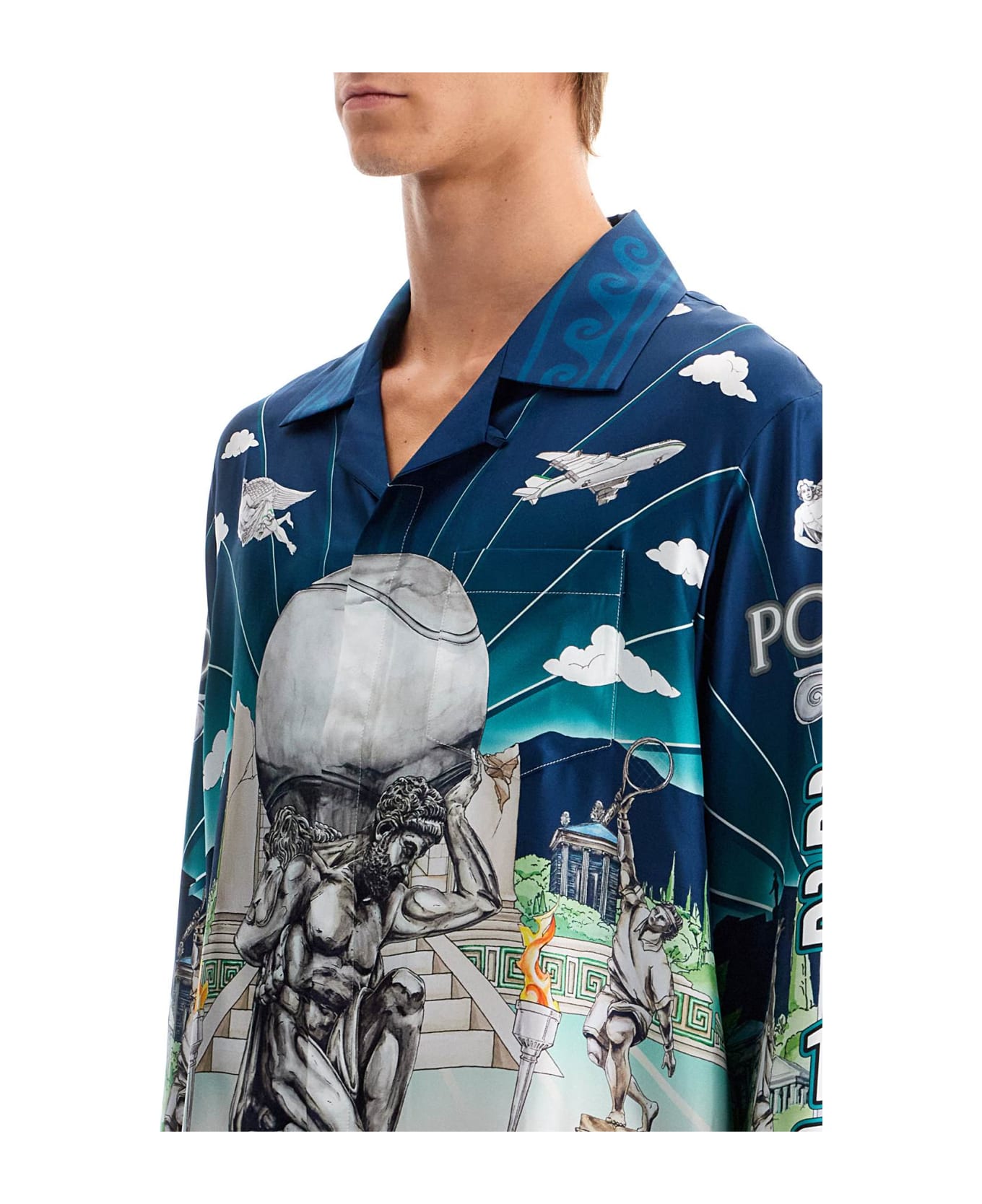 Casablanca Silk Shirt From Le Temple Du Sport. - LE TEMPLE DU SPORT (Blue)