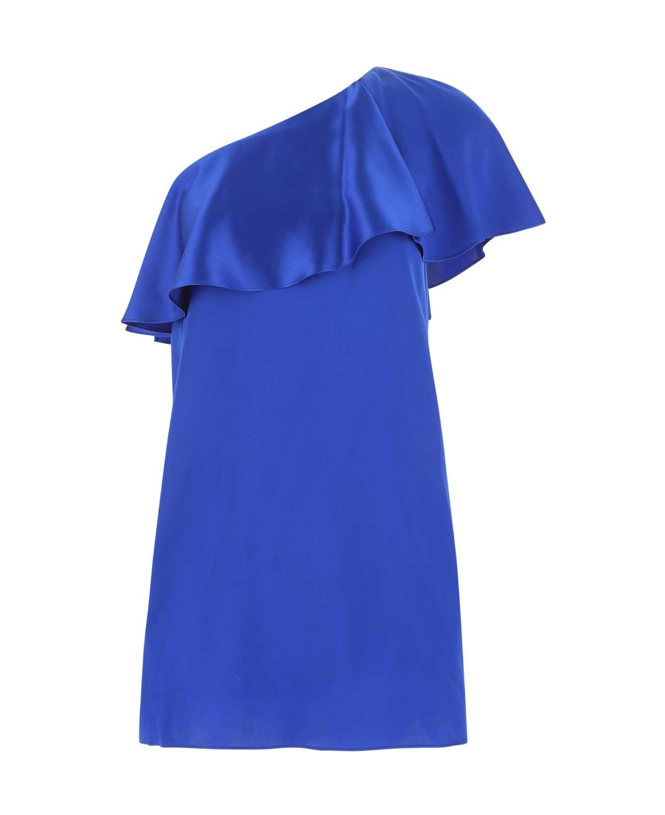 Saint Laurent Blue Satin Mini Dress - 4164 ワンピース＆ドレス