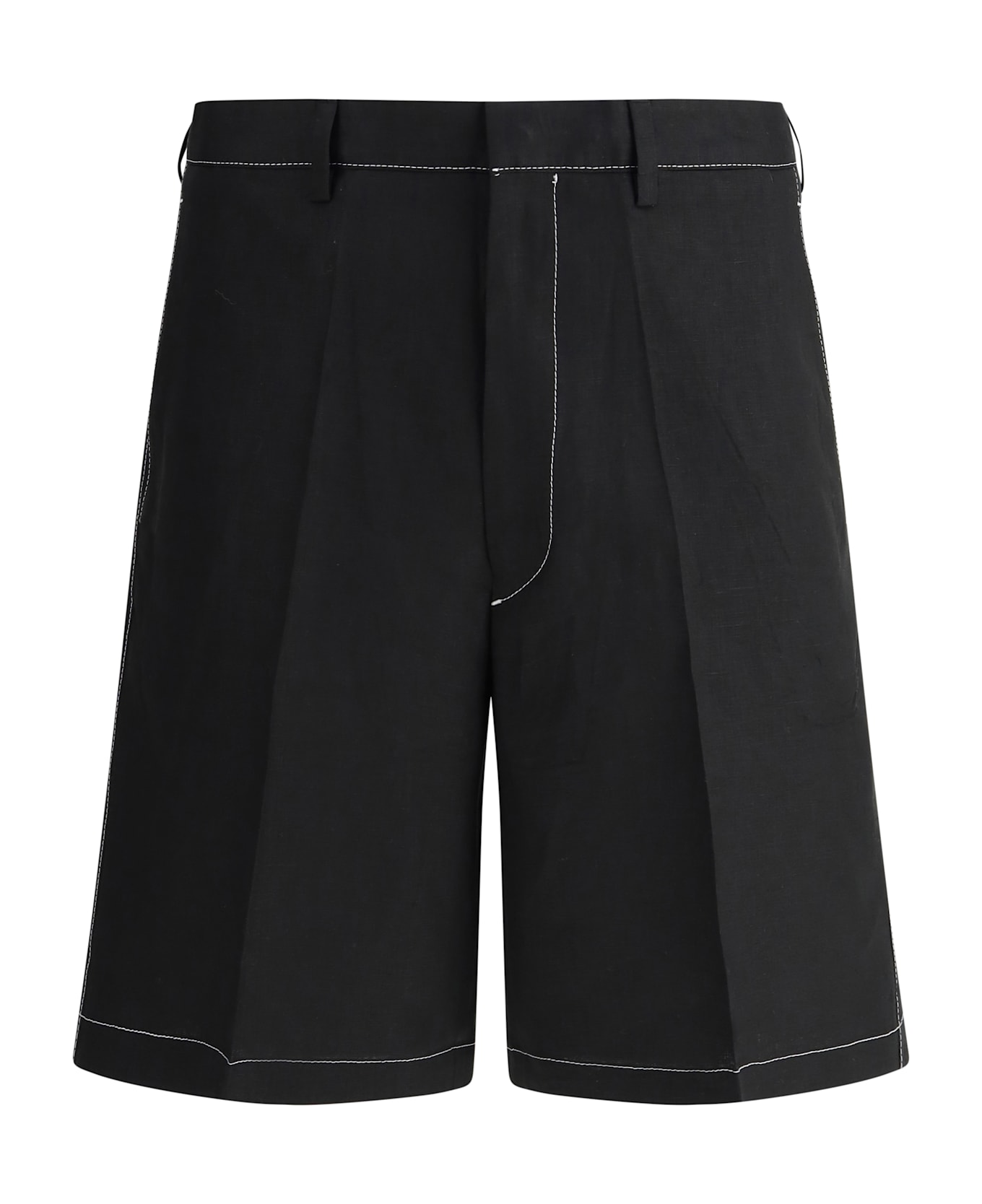 Prada Contrast Stitching Shorts - NERO