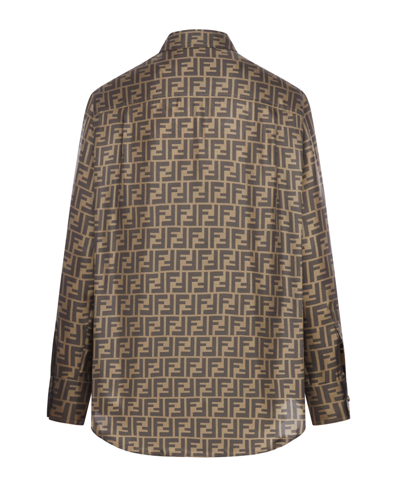 Fendi Brown Ff Silk Shirt - W Tobacco
