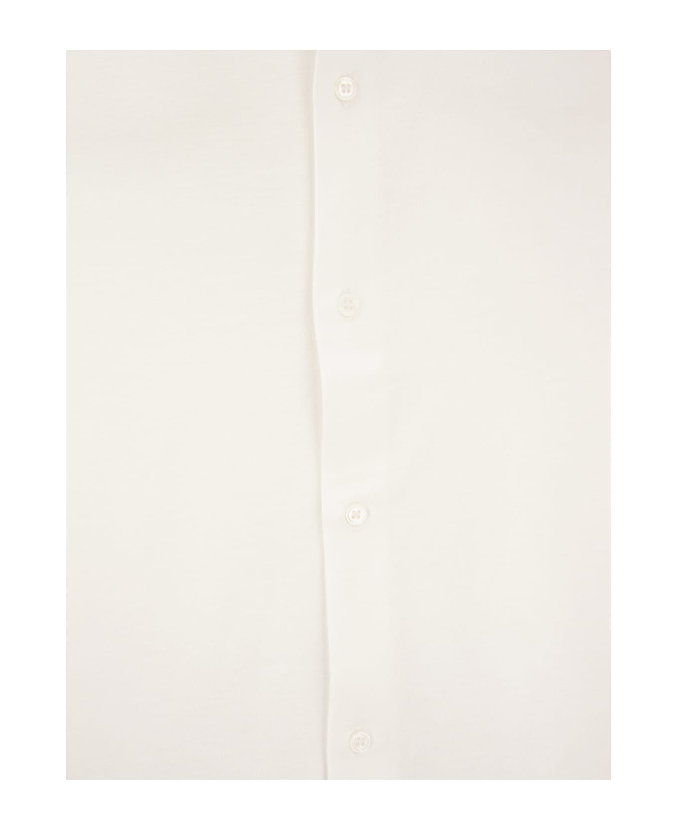 Majestic Filatures Long-sleeved Shirt In Lyocell And Cotton - White