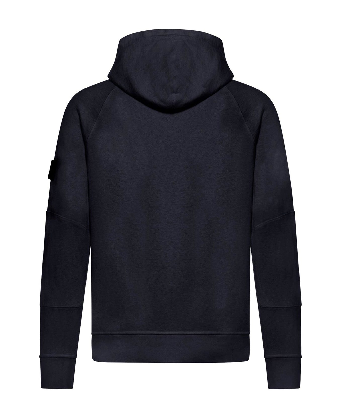 Stone Island Logo Patch Hooded Sweatshirt - Black フリース