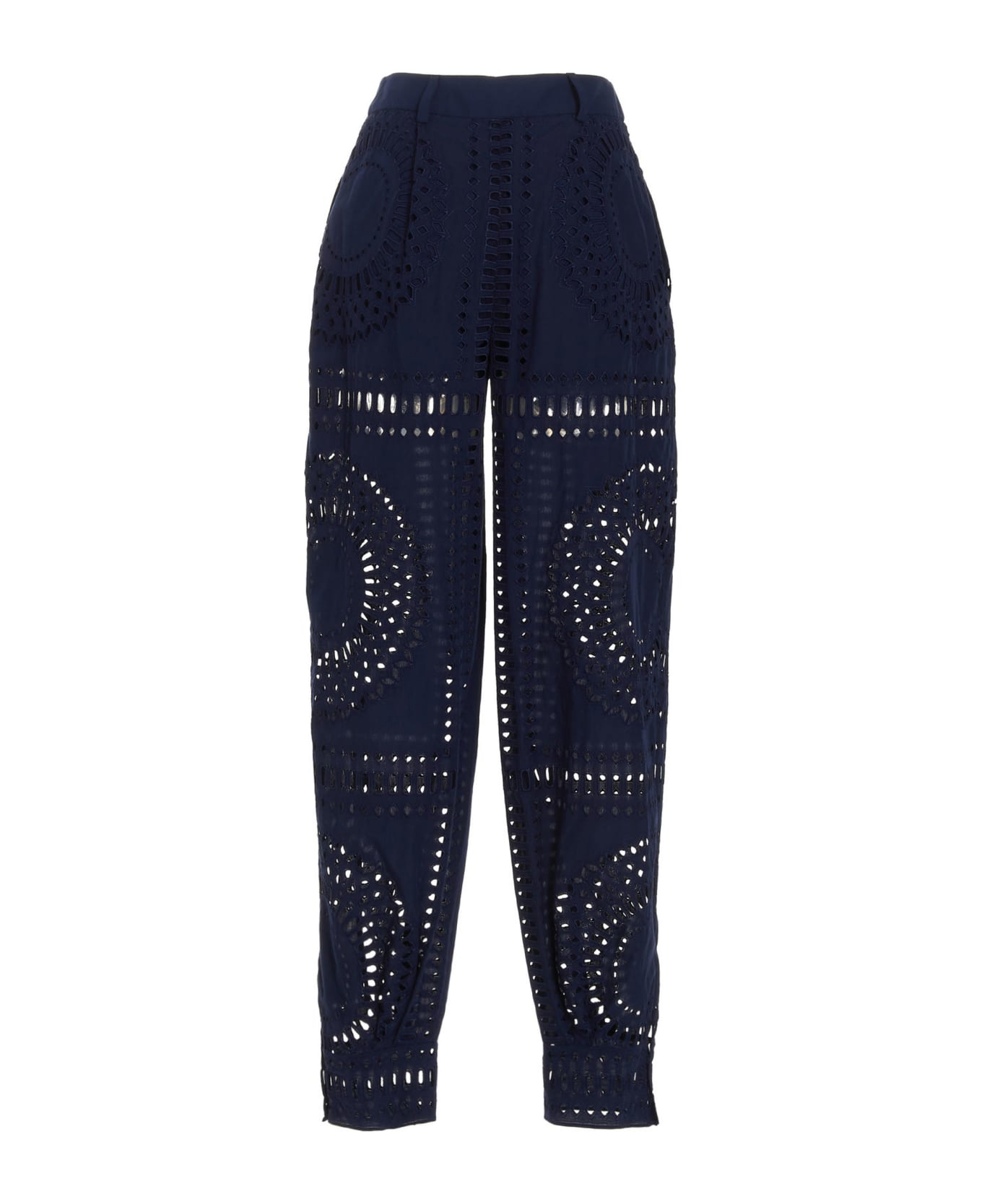 Alberta Ferretti Embroidered Cotton Pants - Blue スウェットパンツ