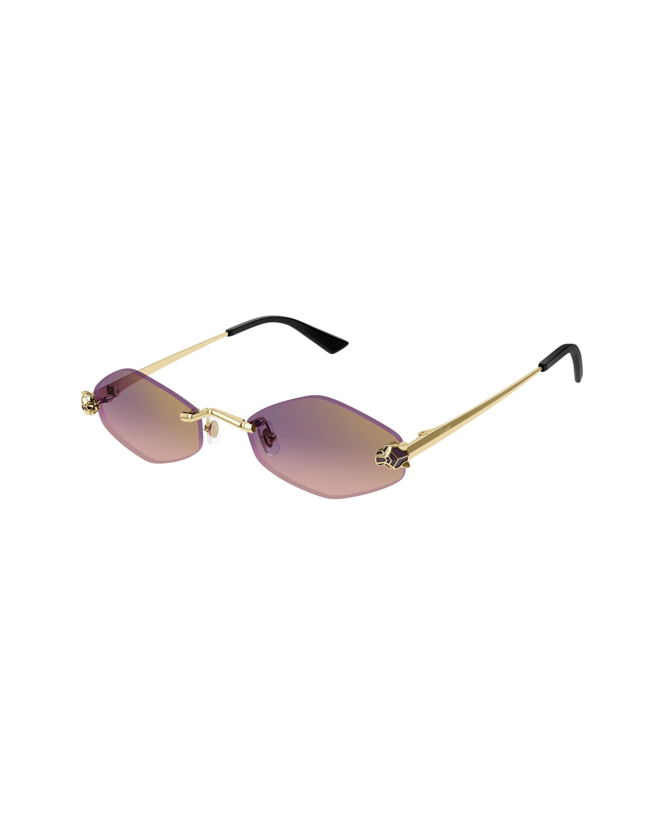 Cartier Eyewear Cartier Ct0433s Panthère De Cartier 004 Gold Violet Sunglasses - Oro