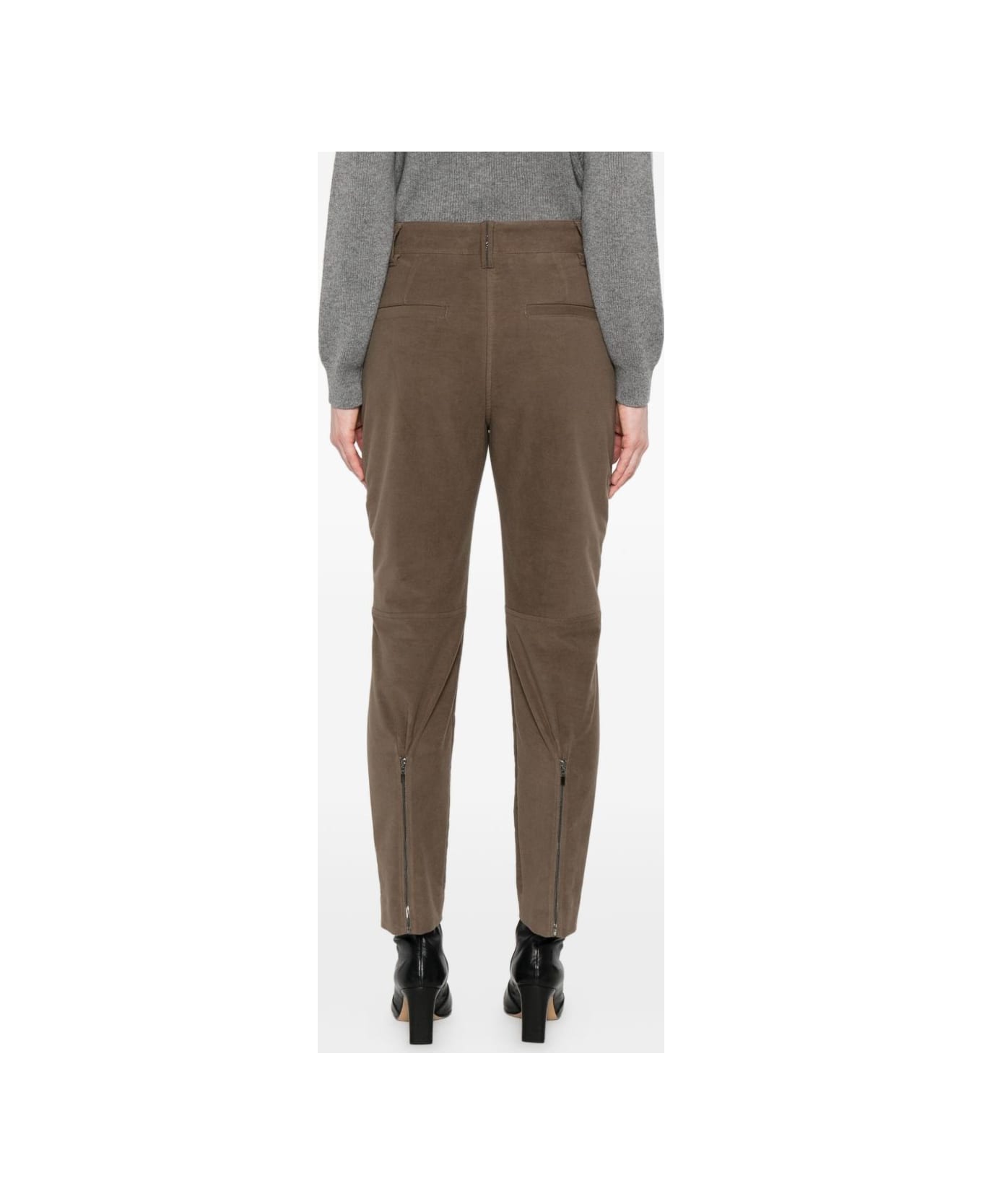 Brunello Cucinelli Zip-front Trousers - Brown