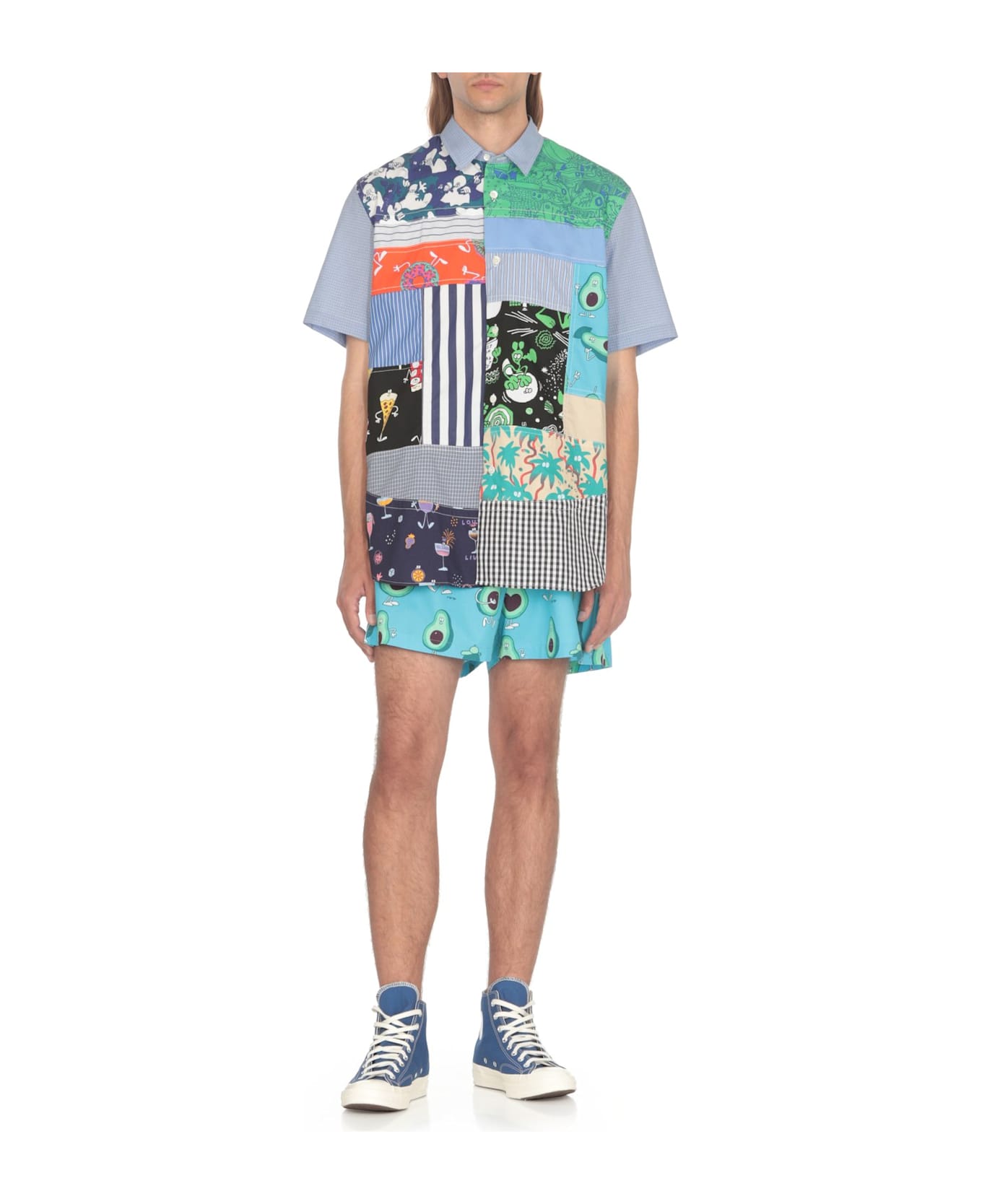 Junya Watanabe Graphic-printed Elasticated Waistband Shorts