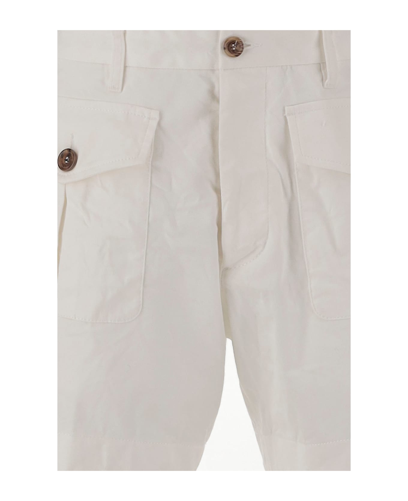 Dsquared2 Stretch Cotton Short Pants - White
