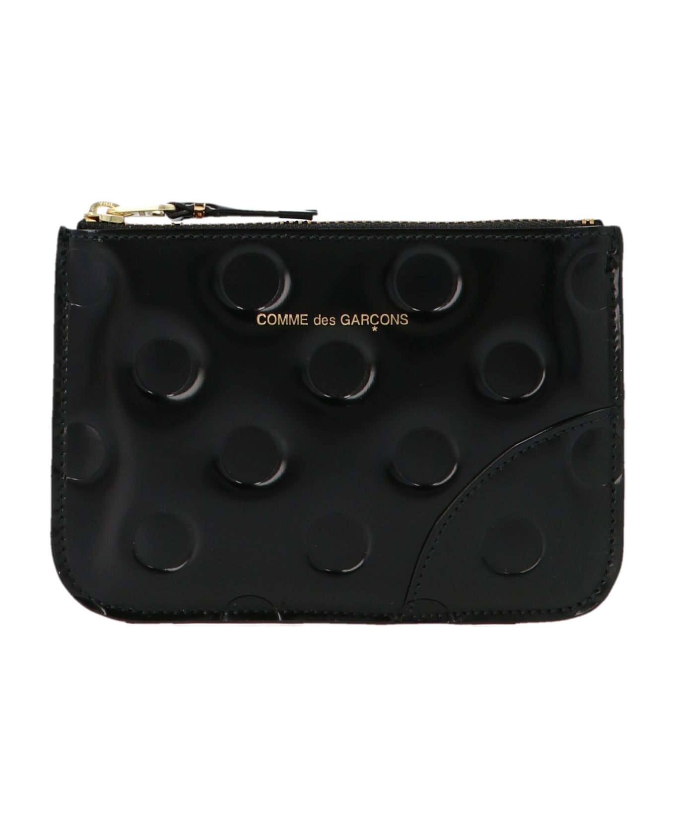 Comme des Garçons Wallet 
polka Dots Embossed Purse - Black  