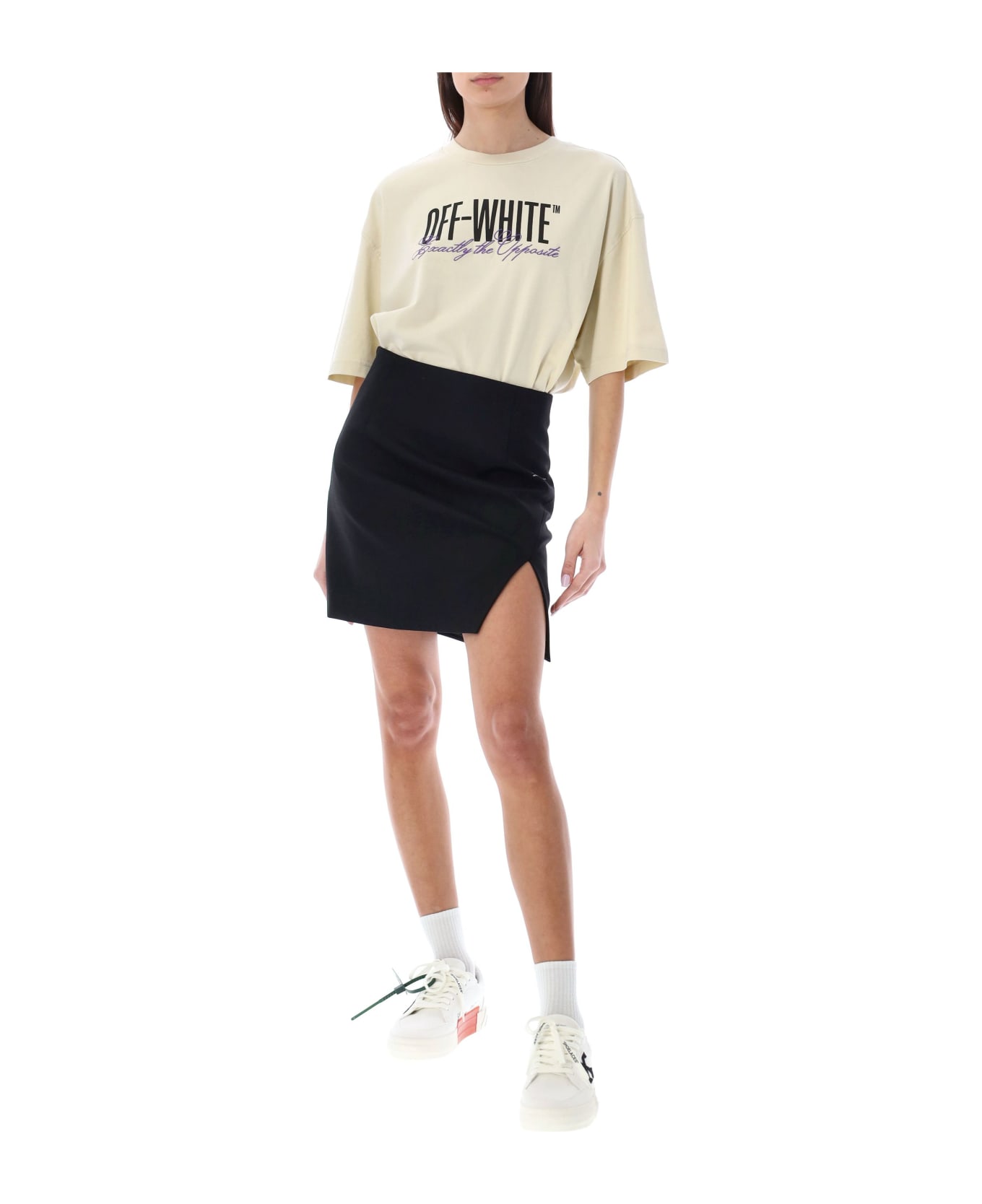 Off-White Corporate Tailored Mini Skirt - BLACK WHITE