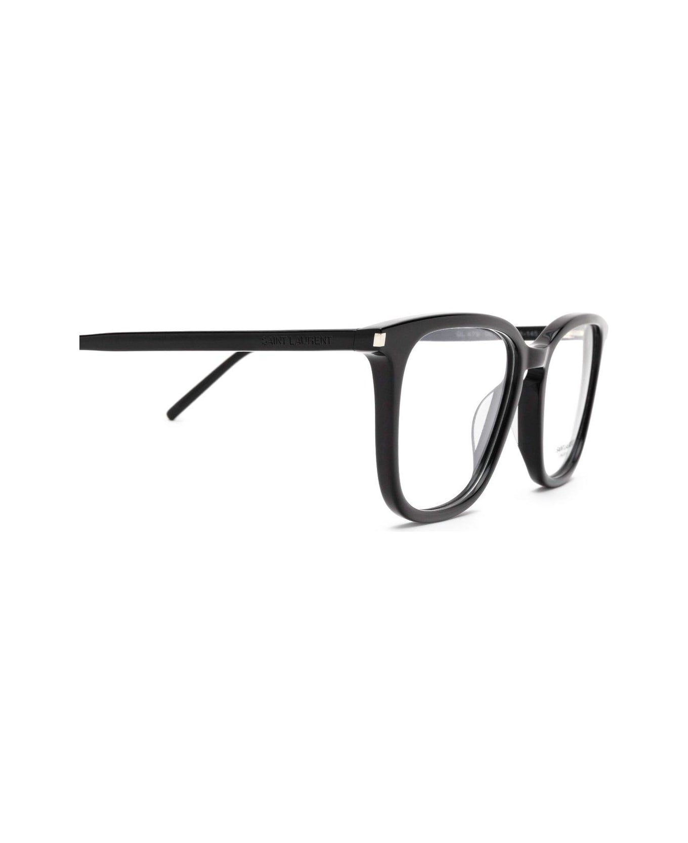 Saint Laurent Eyewear Square Frame Glasses - 001 black black transpare