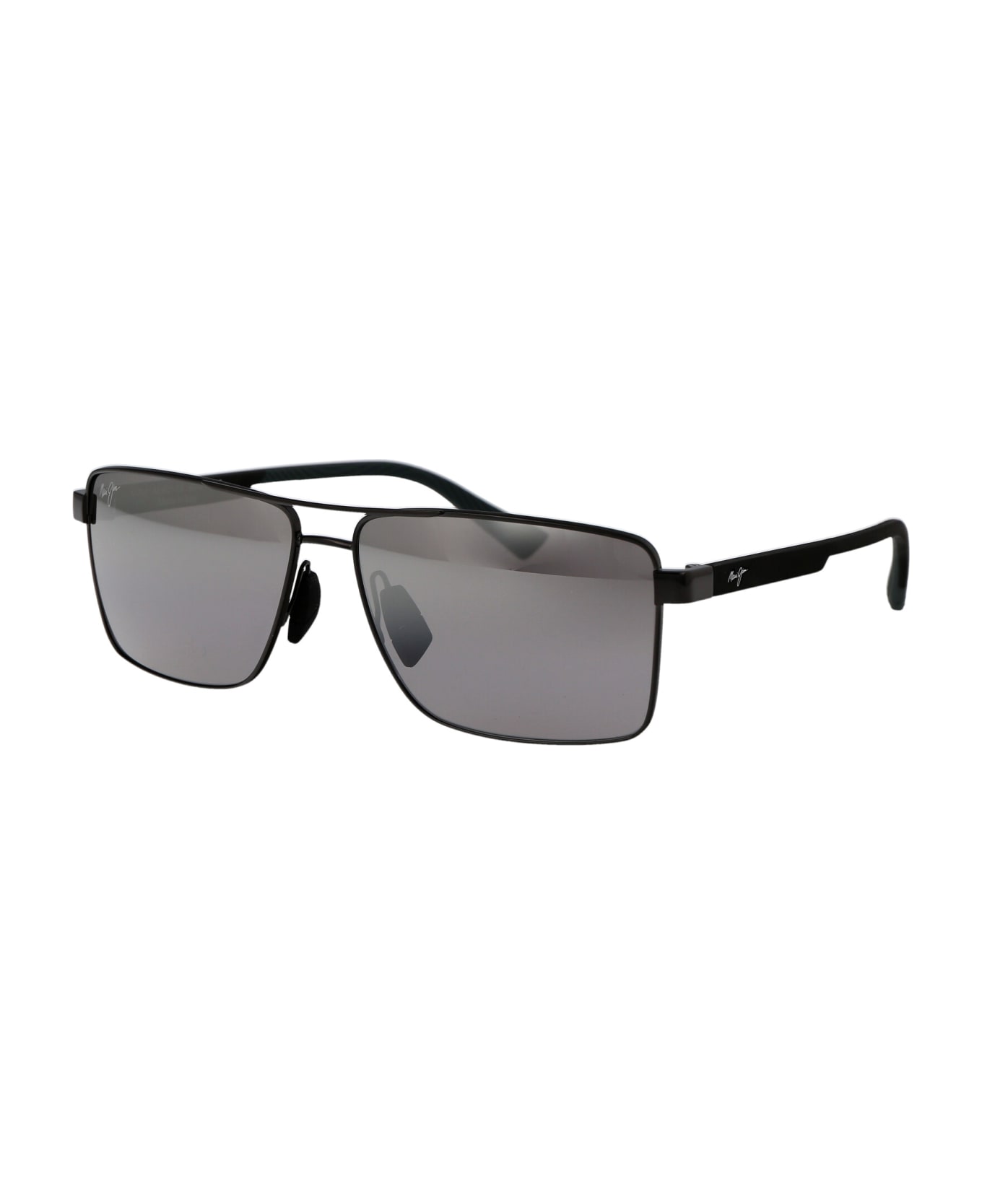 Maui Jim Riha Sunglasses - 02 SILVER/BLACK PIHA SHINY GUNMETAL W/BLACK サングラス