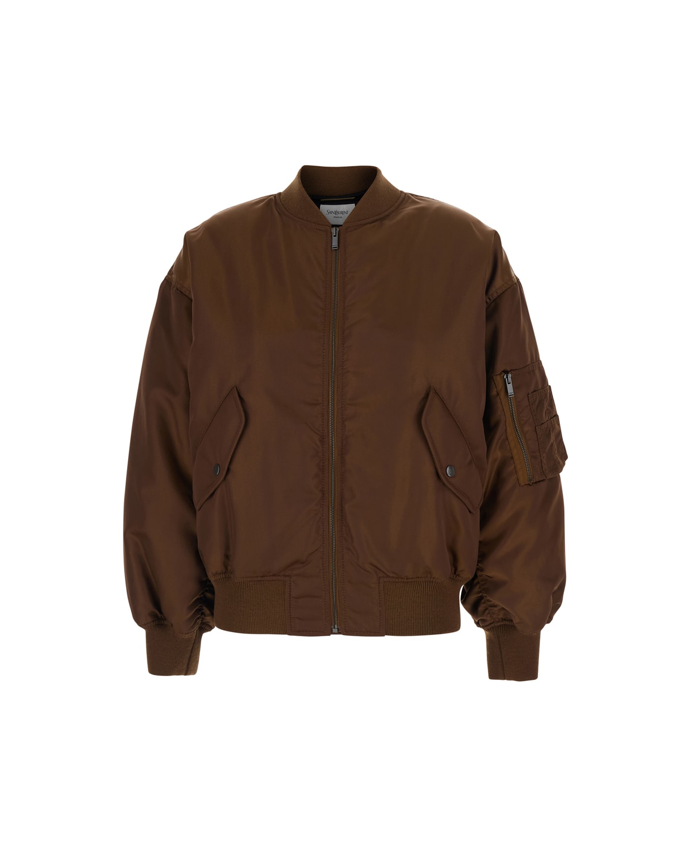 Saint Laurent Bomber Ample Tech Bril - Brown