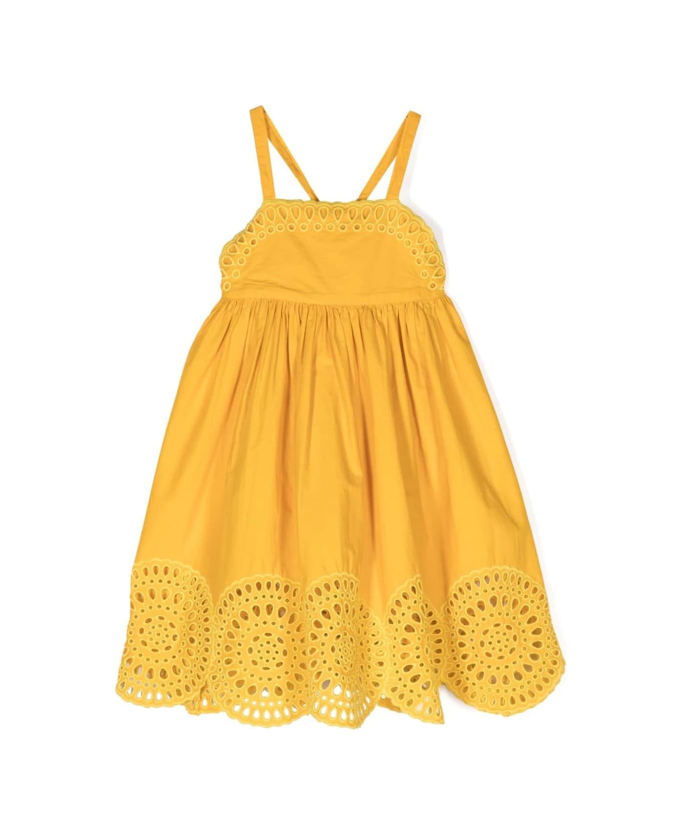 Stella McCartney Kids Yellow Sangallo Cami Dress - Yellow ワンピース＆ドレス