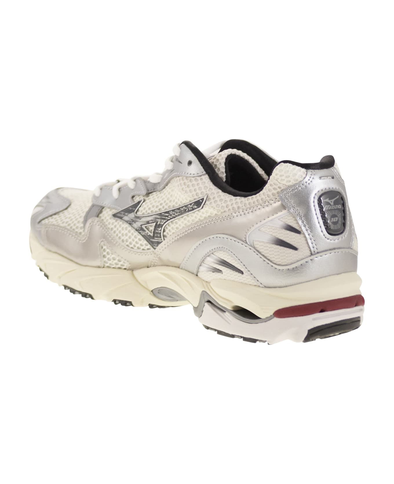 Mizuno Wave Rider 10 - Sneakers - White/silver/black