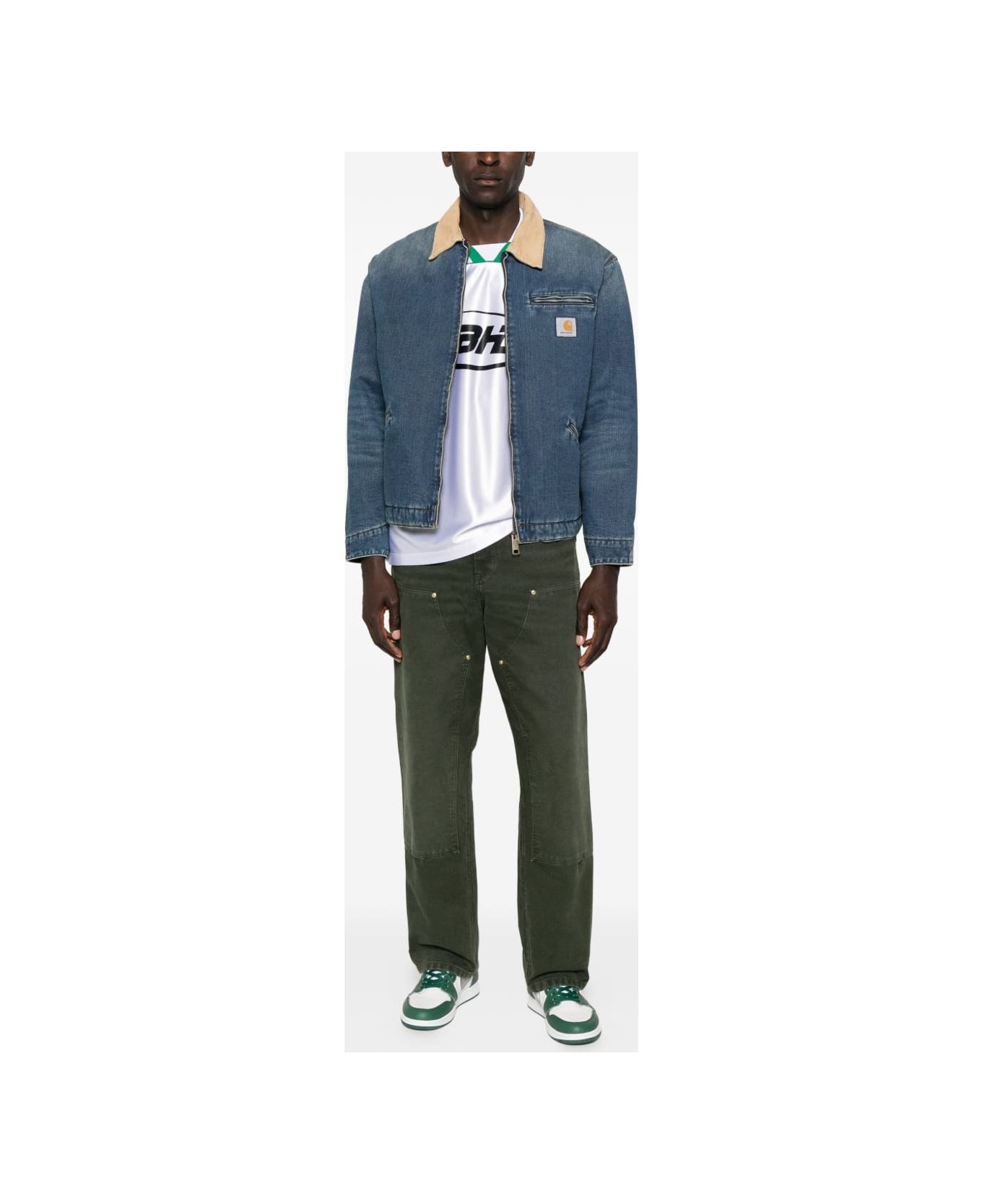 Carhartt WIP Double Knee Organic Cotton Trousers - Green ボトムス