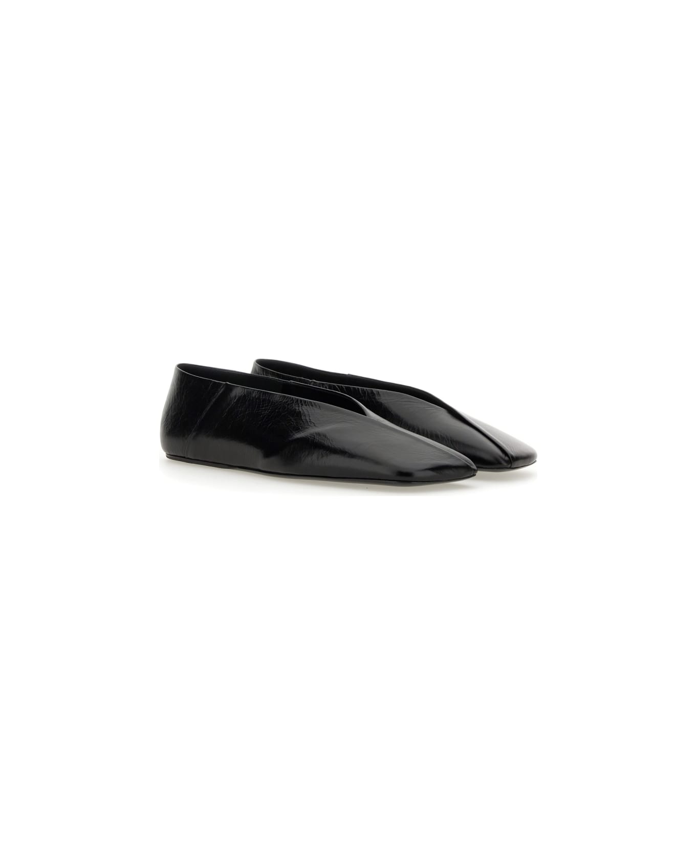 Jil Sander Leather Slipper - BLACK フラットシューズ