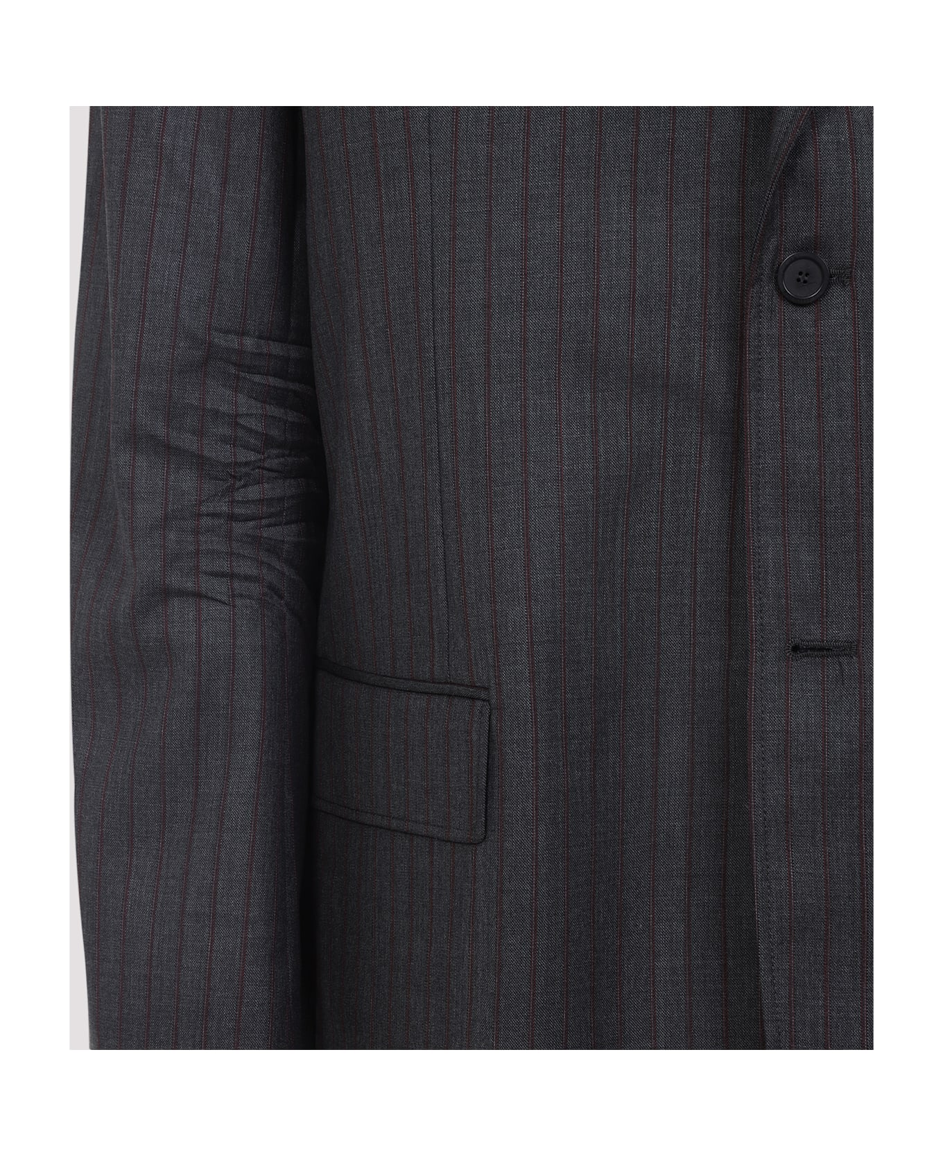 Balenciaga Wool Blazer - Grey Red