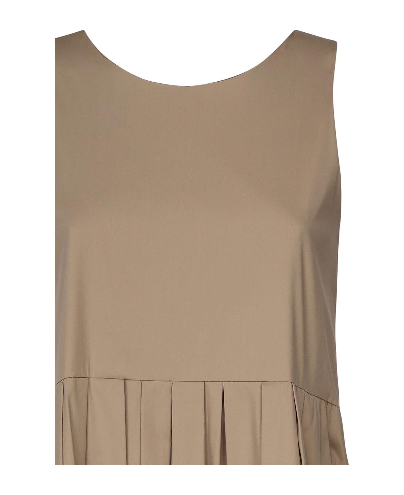 
S Max Mara Sleeveless Poplin Dress - Camel