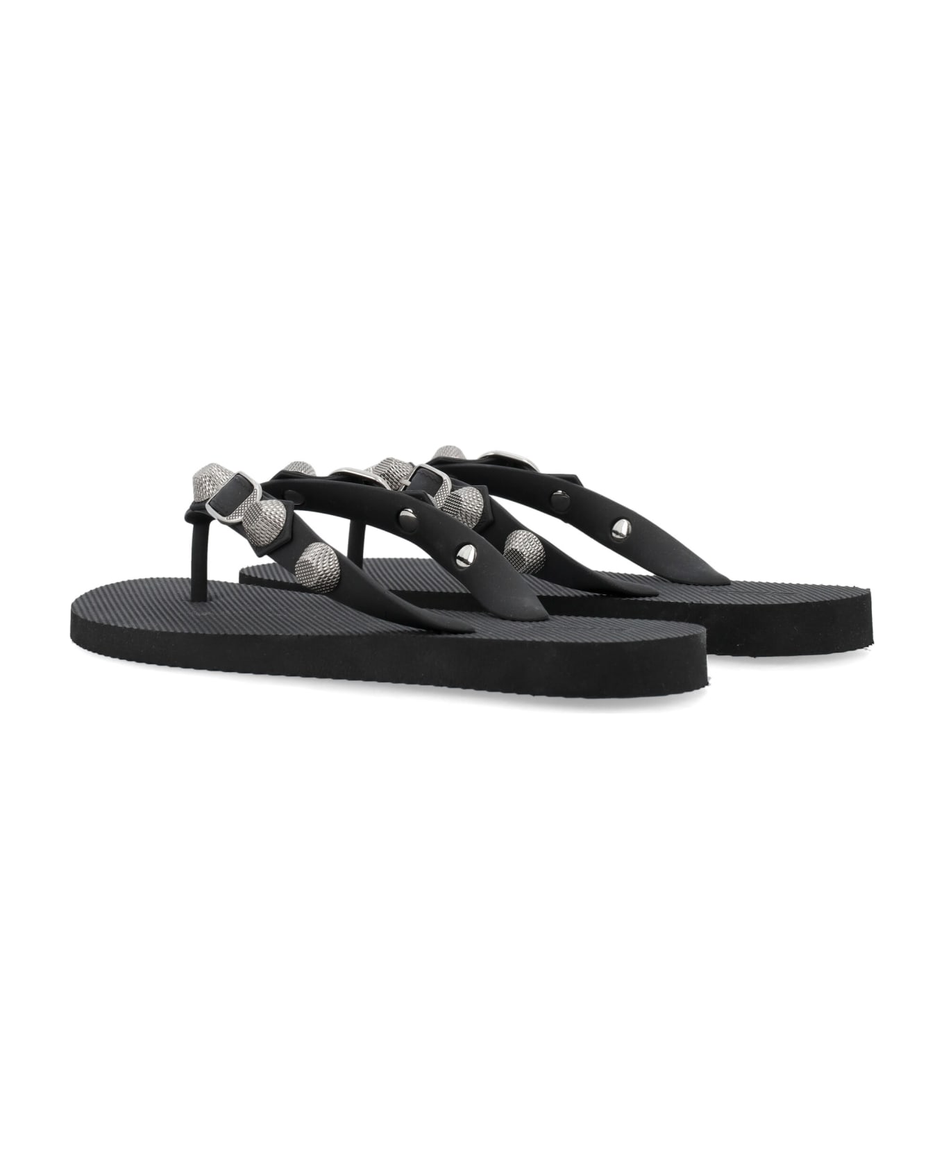 Balenciaga Cagole Tong Slippers - BLACK