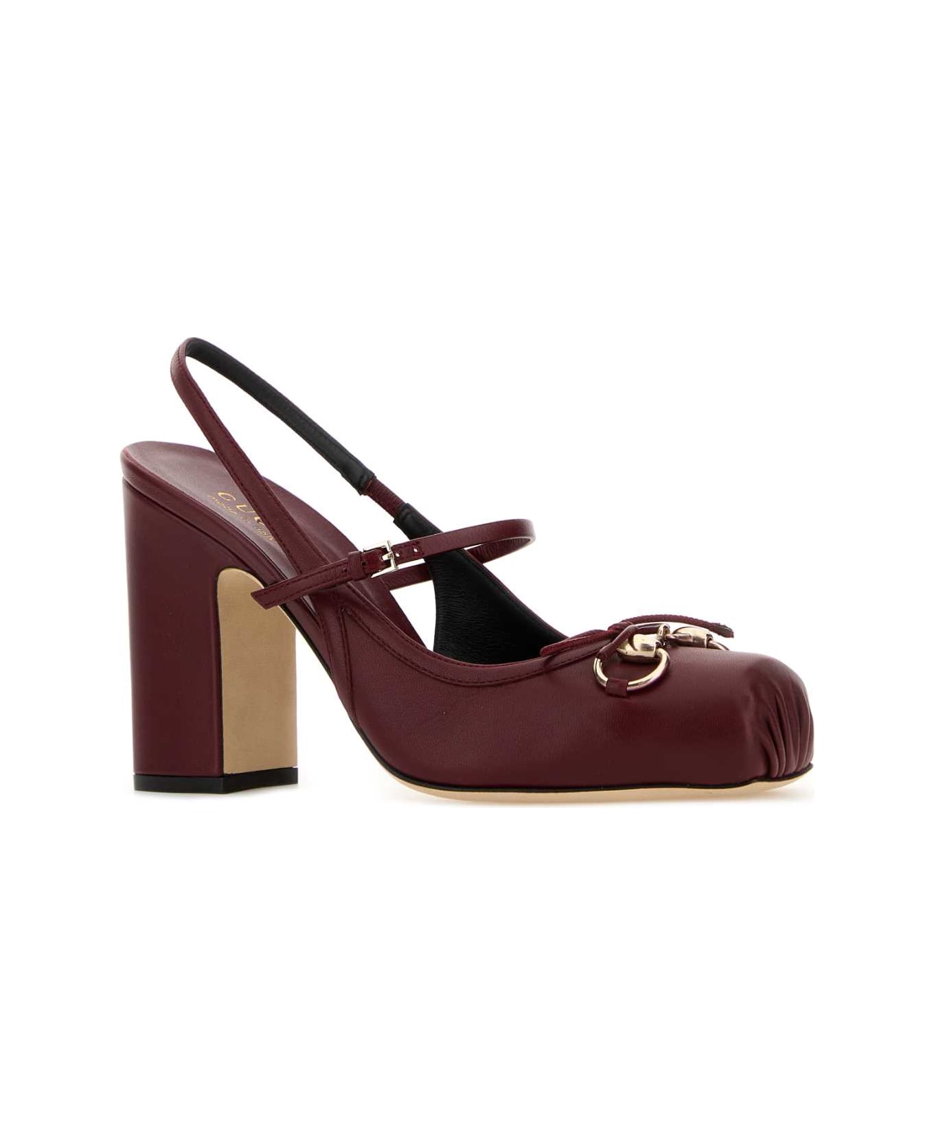 Gucci Burgundy Leather Pumps - ROSSOANCORA