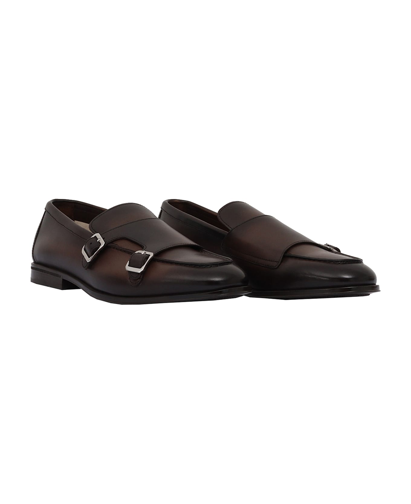 Doucal's Double Buckle Adler Shoes In Dark Brown - BROWN