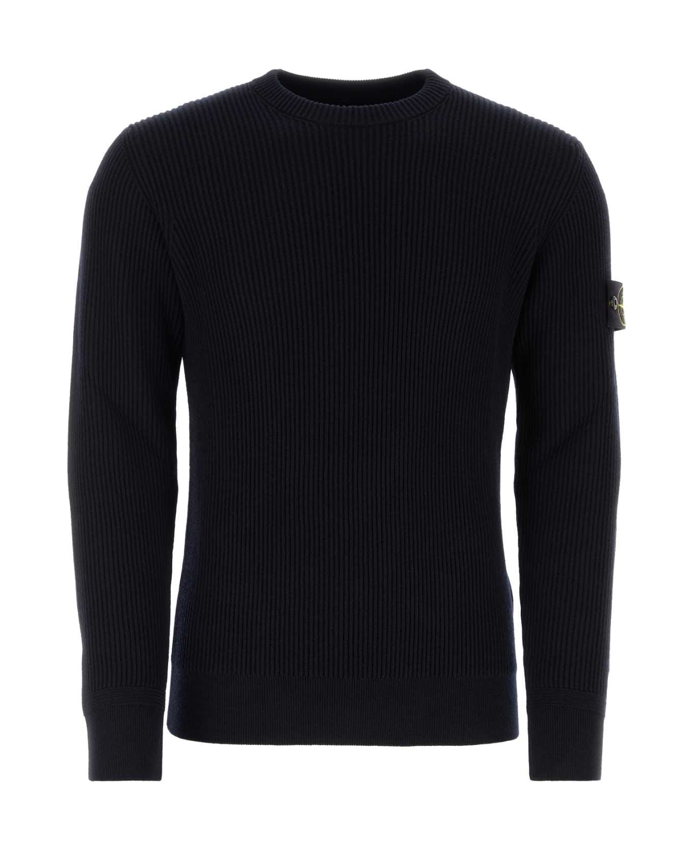Stone Island Midnight Blue Wool Sweater - NAVYBLUE