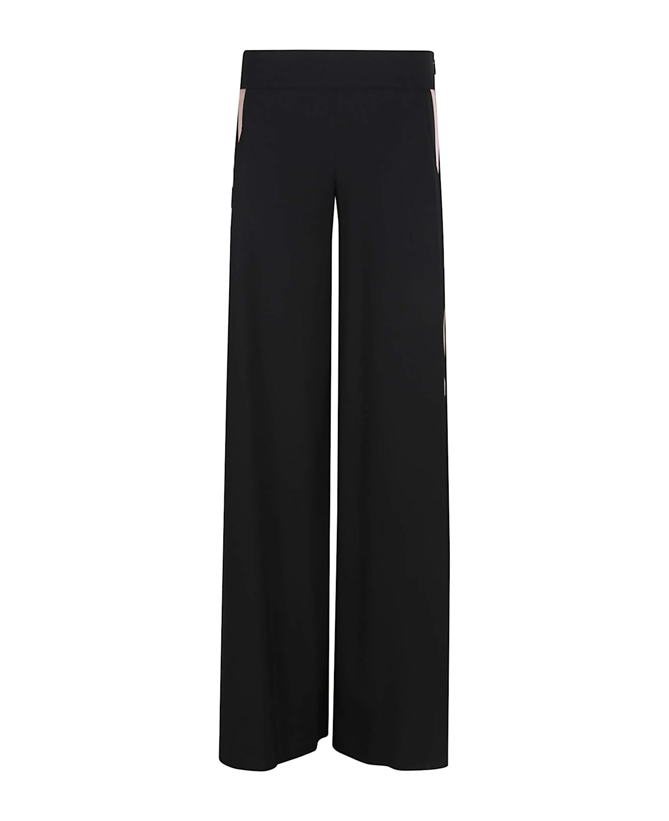 Pucci Pantaloni A Palazzo In Misto Lana - Nero