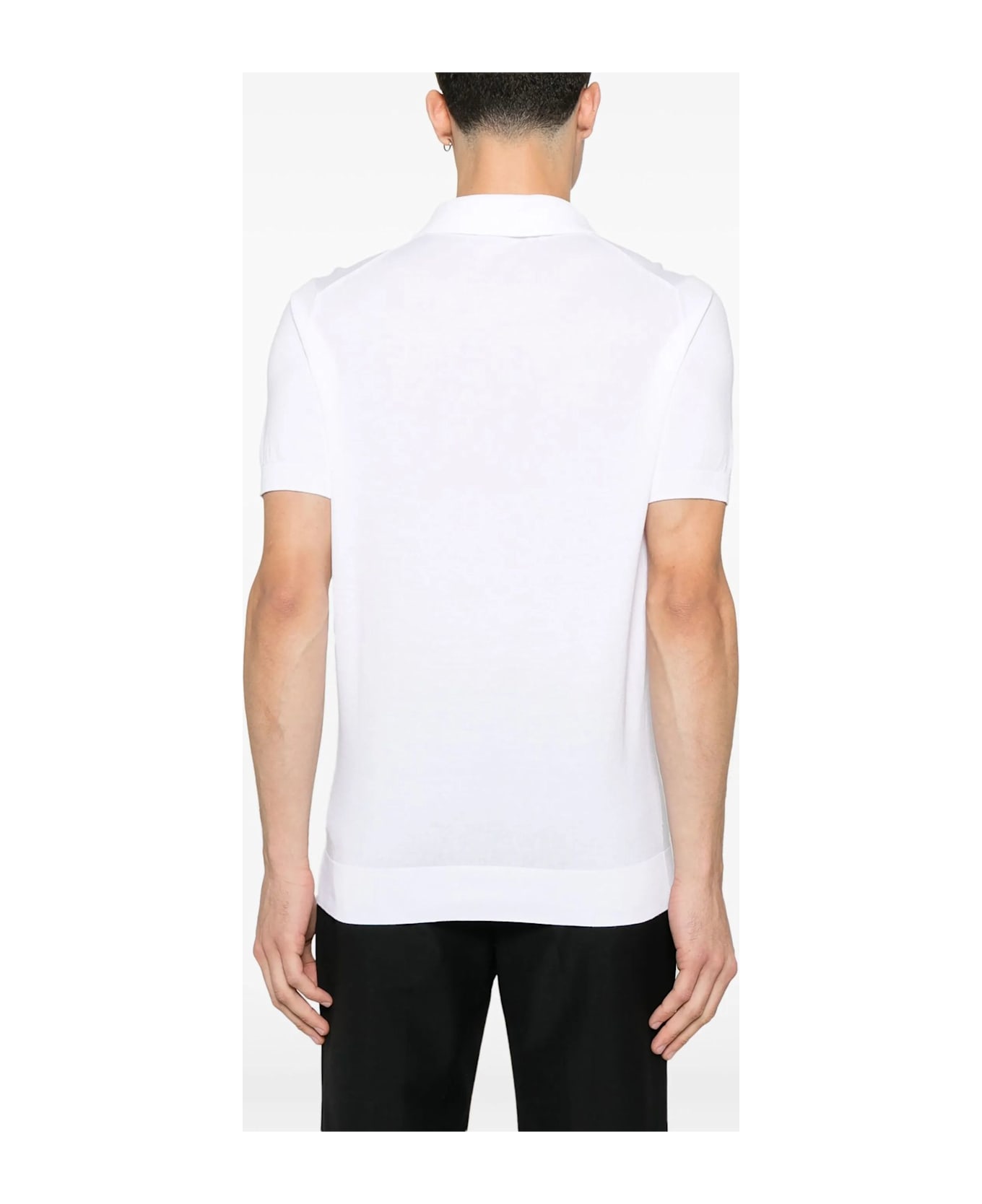 Fedeli White Cotton Polo Shirt - WHITE