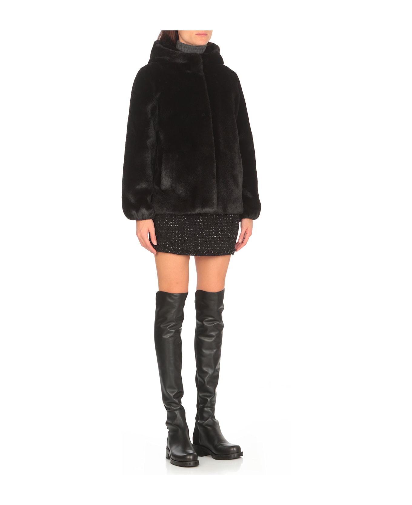 Betta Corradi Faux Fur Jacket - Black