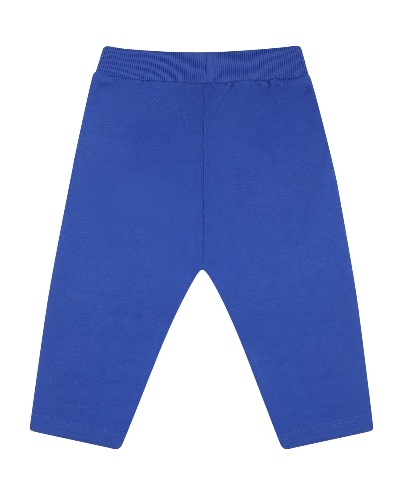 Moschino Blue Leggings For Babykids With Teddy Bears And Logo - Light Blue