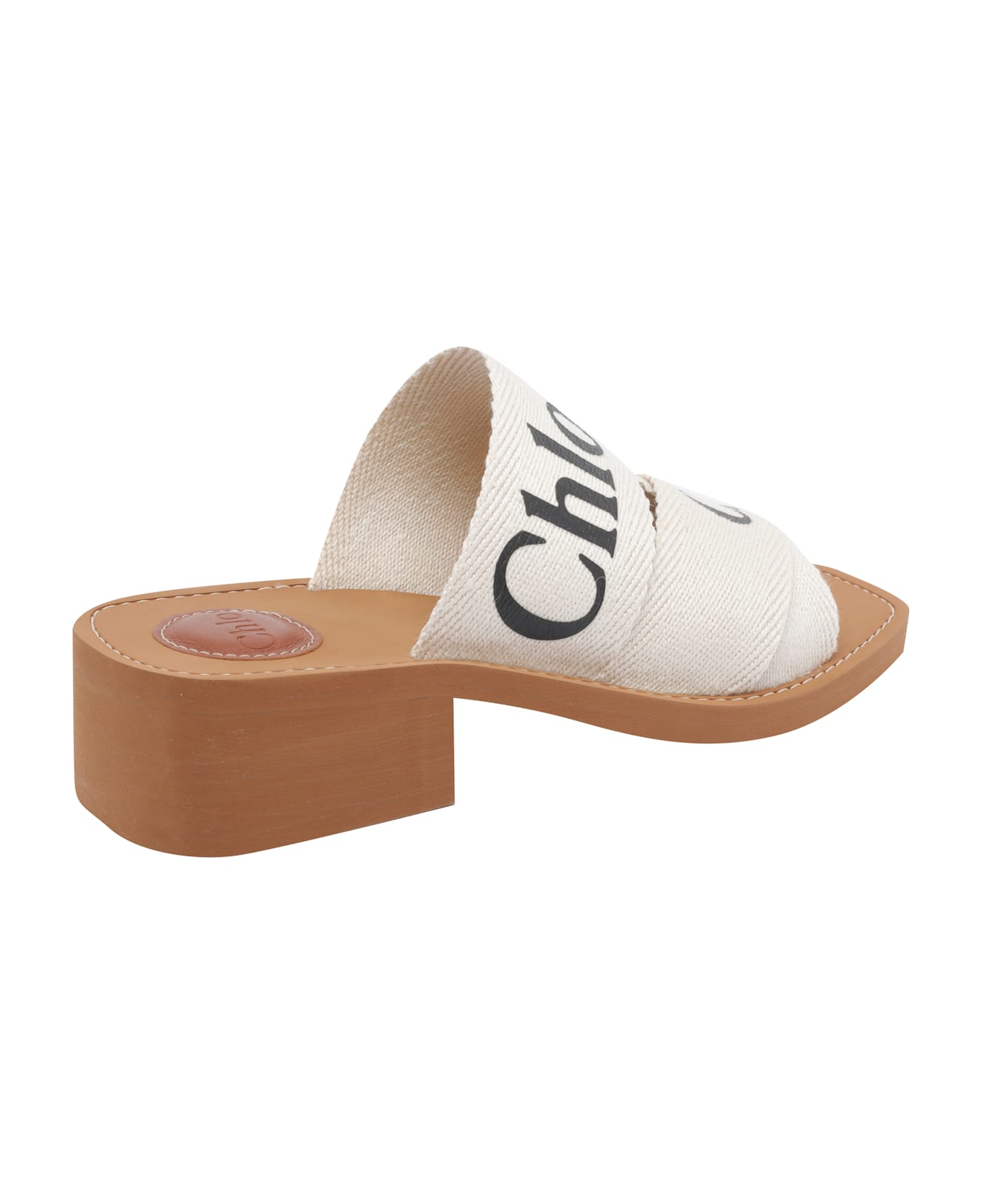 Chloé Woody Pump Sandals - White