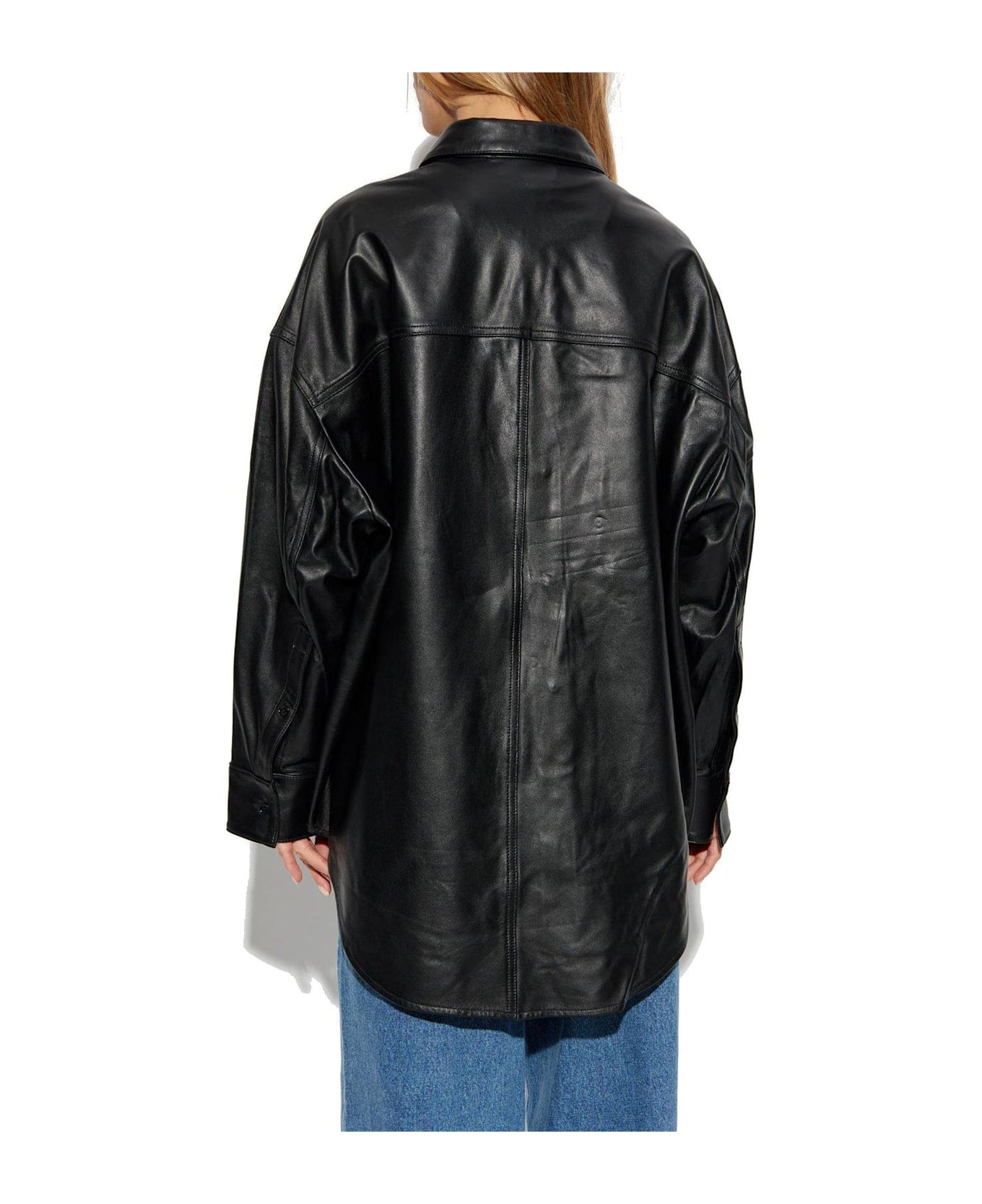 Michael Kors Buttoned Long-sleeved Oversized Jacket - BLACK