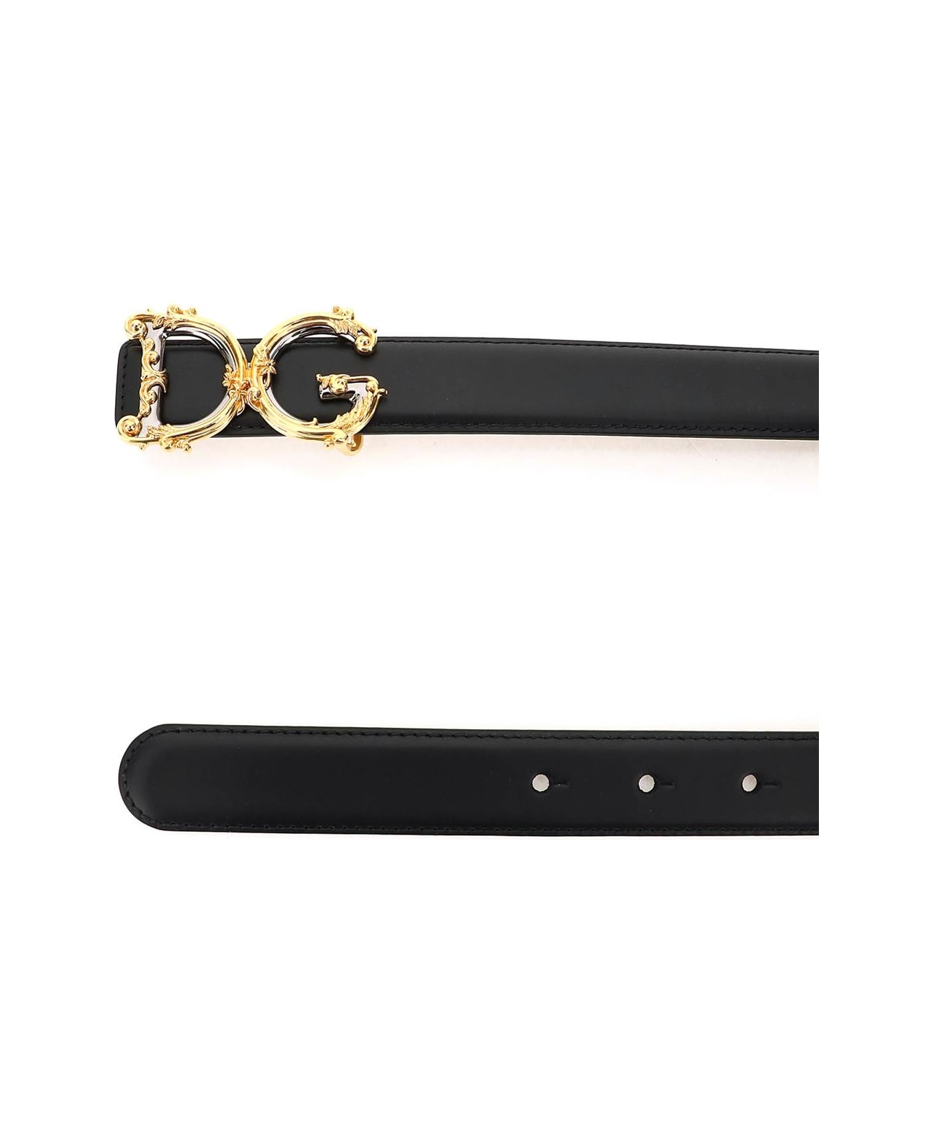 Dolce & Gabbana Dg Buckle Leather Belt - black ベルト