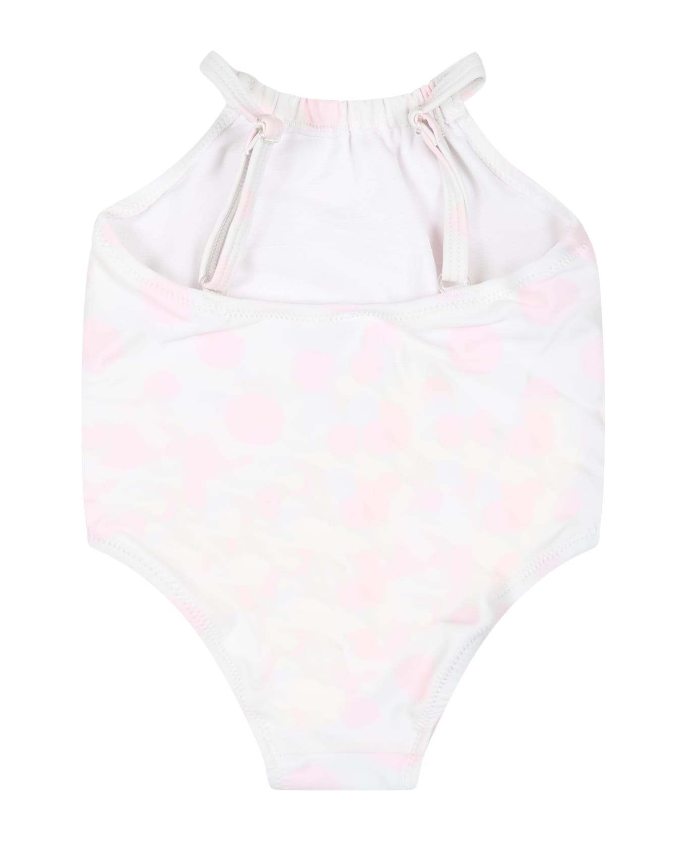 Marc Jacobs White One-piece Swimsuit For Baby Girl With Polka Dot Pattern - White 水着
